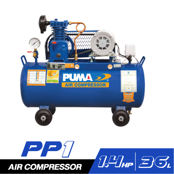PUMA ปั๊มลมสายพานพร้อมมอเตอร์ PP1-PPM220V 1/4HP 36ลิตร แบรนด์ PUMA - ฮาร์ดแวร์ ราคา 7,590 บาท