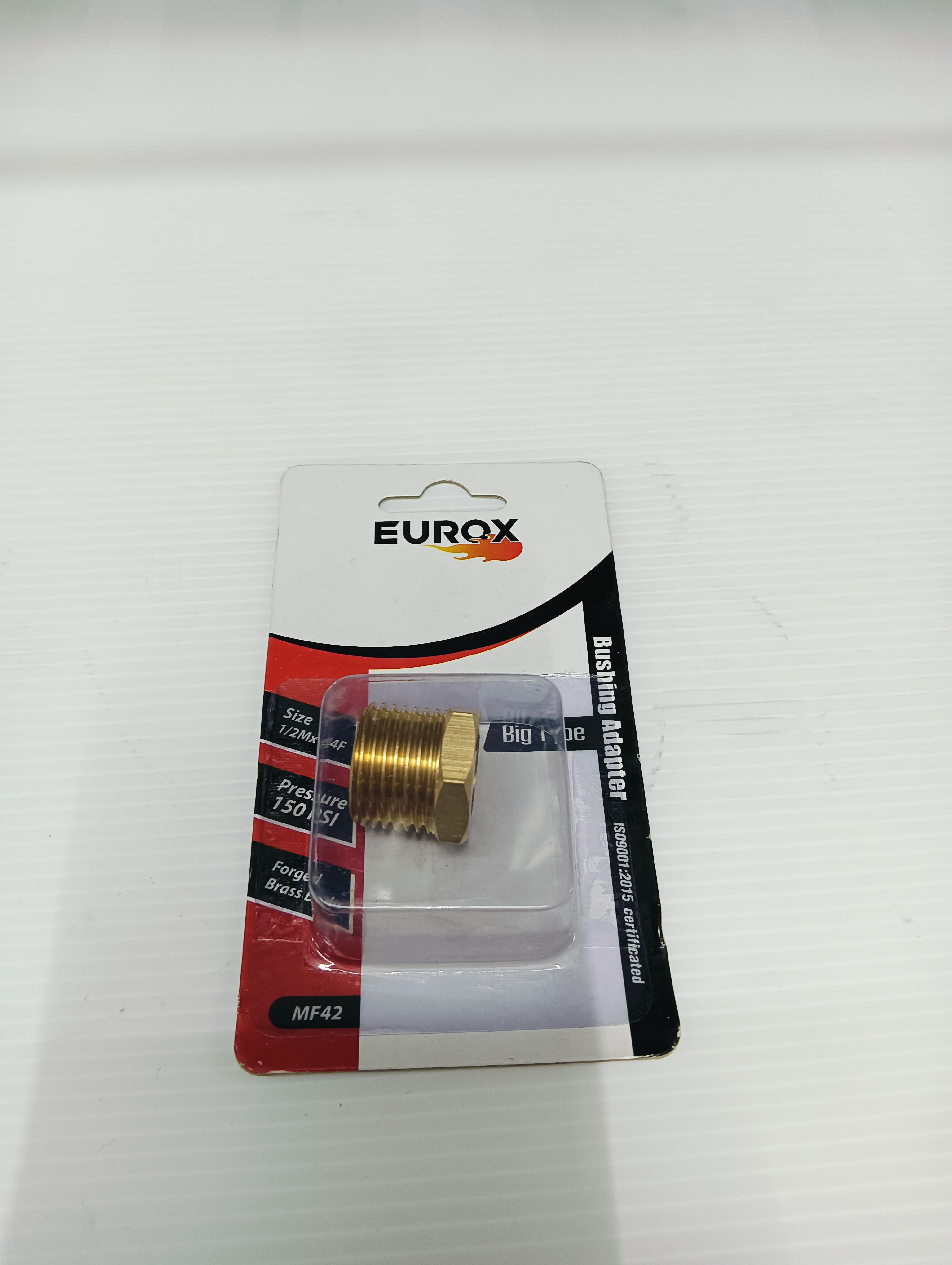EUROX ข้อต่อลดเหลี่ยมทองเหลือง บุชชิ่งE (4-2) 1/2M*1/4F EUROX ข้อต่อลดเหลี่ยมทองเหลือง บุชชิ่งE (4-2) 1/2M*1/4F - ดำรงค์โฮมพลัส