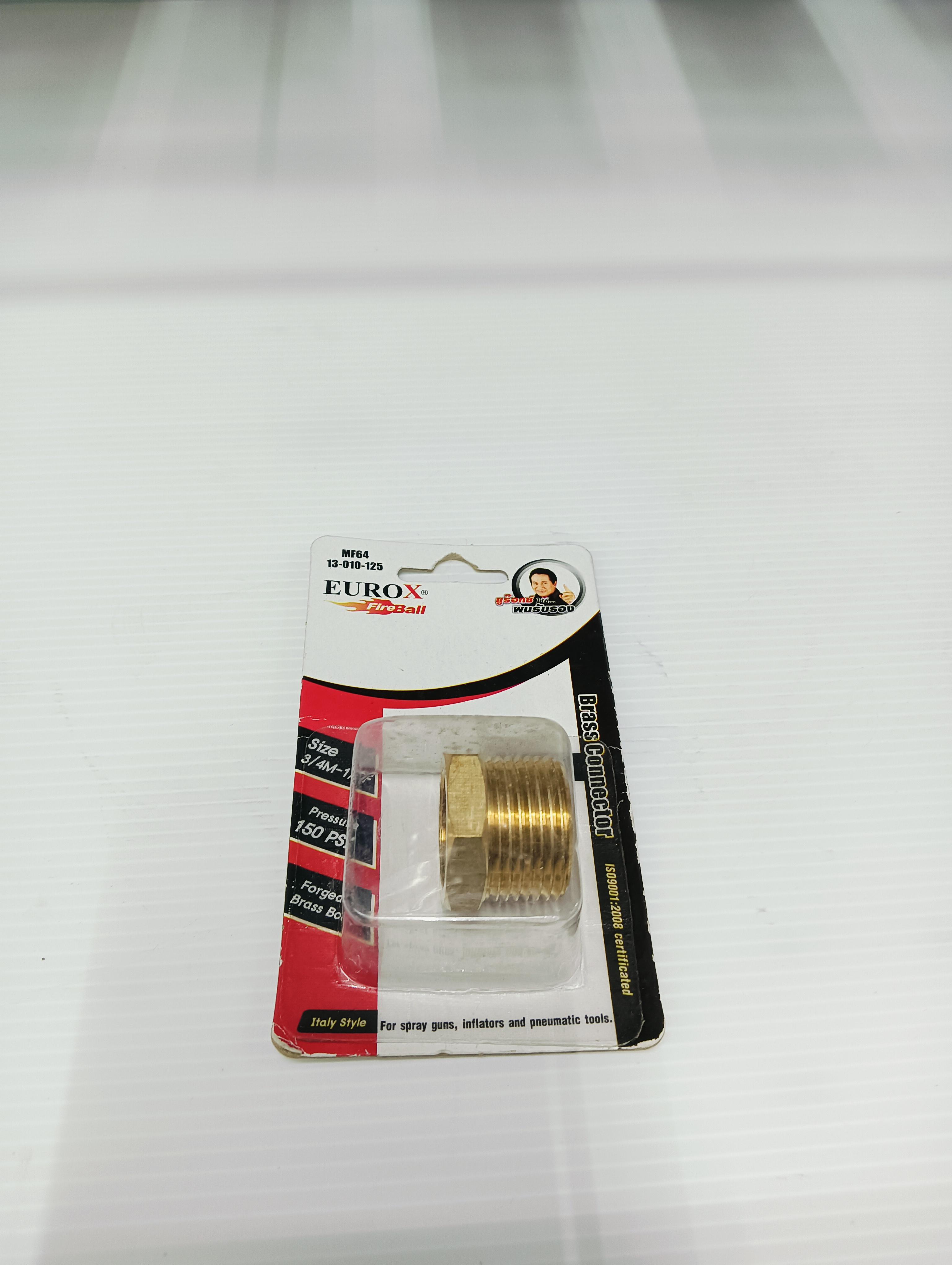 EUROX ข้อต่อลดเหลี่ยมทองเหลือง บุชชิ่งE (6-4) 3/4M*1/2F EUROX ข้อต่อลดเหลี่ยมทองเหลือง บุชชิ่งE (6-4) 3/4M*1/2F - ดำรงค์โฮมพลัส