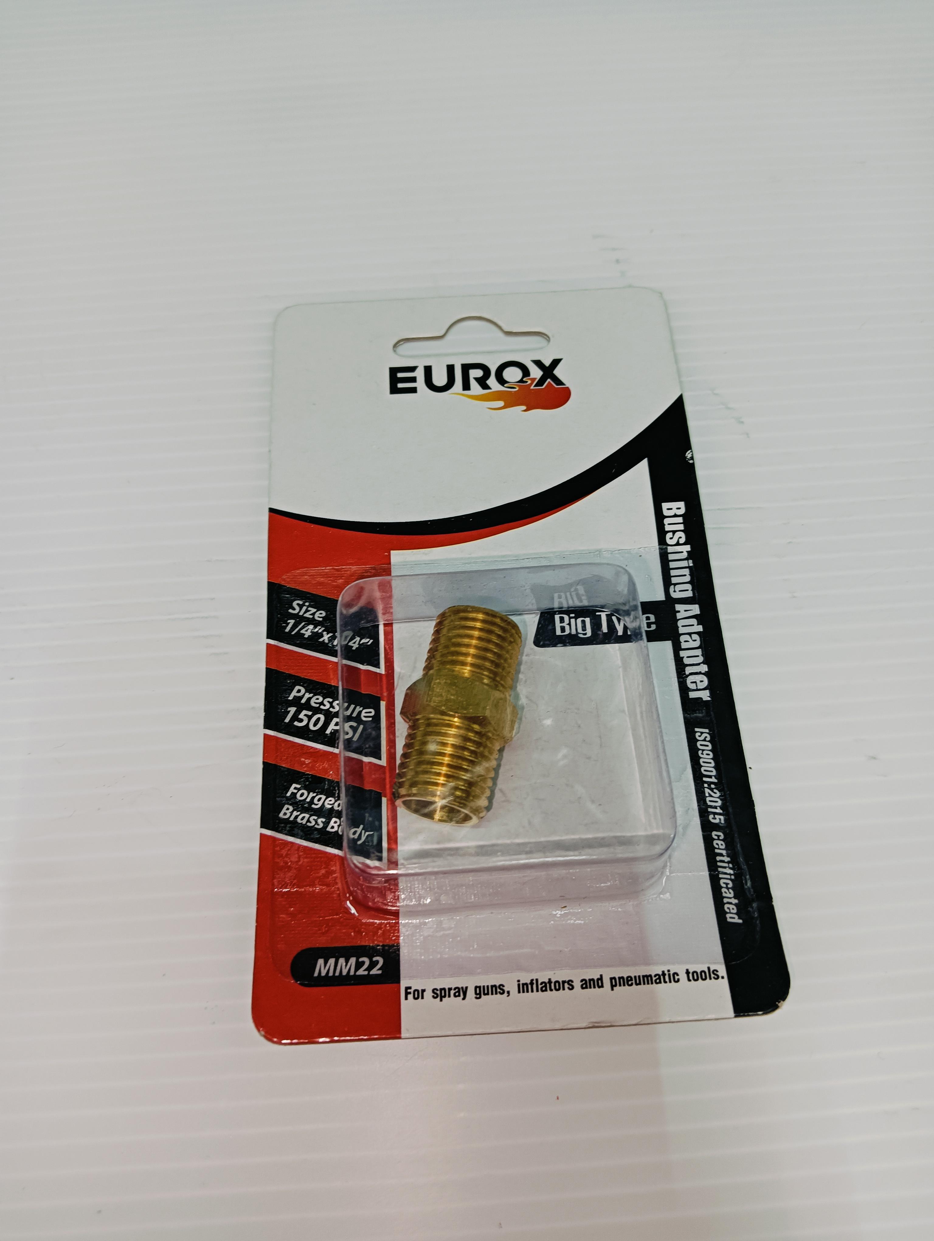 EUROX นิปเปิ้ลตัวผู้ทองเหลือง นิปเปิ้ลE (2-2) 1/4*1/4 EUROX นิปเปิ้ลตัวผู้ทองเหลือง นิปเปิ้ลE (2-2) 1/4*1/4 - ดำรงค์โฮมพลัส