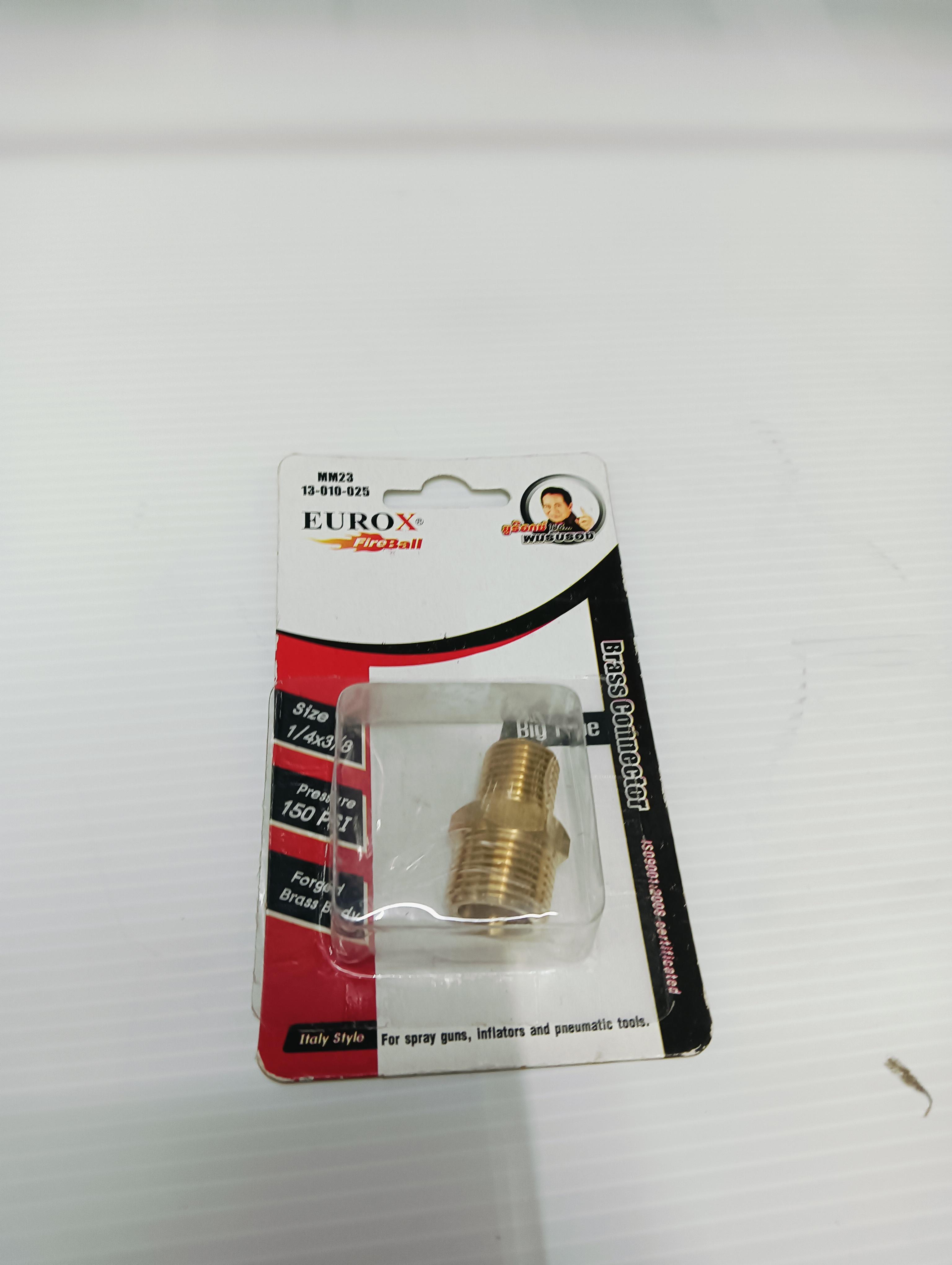 EUROX นิปเปิ้ลตัวผู้ทองเหลือง นิปเปิ้ลE (2-3) 1/4*3/8 EUROX นิปเปิ้ลตัวผู้ทองเหลือง นิปเปิ้ลE (2-3) 1/4*3/8 - ดำรงค์โฮมพลัส