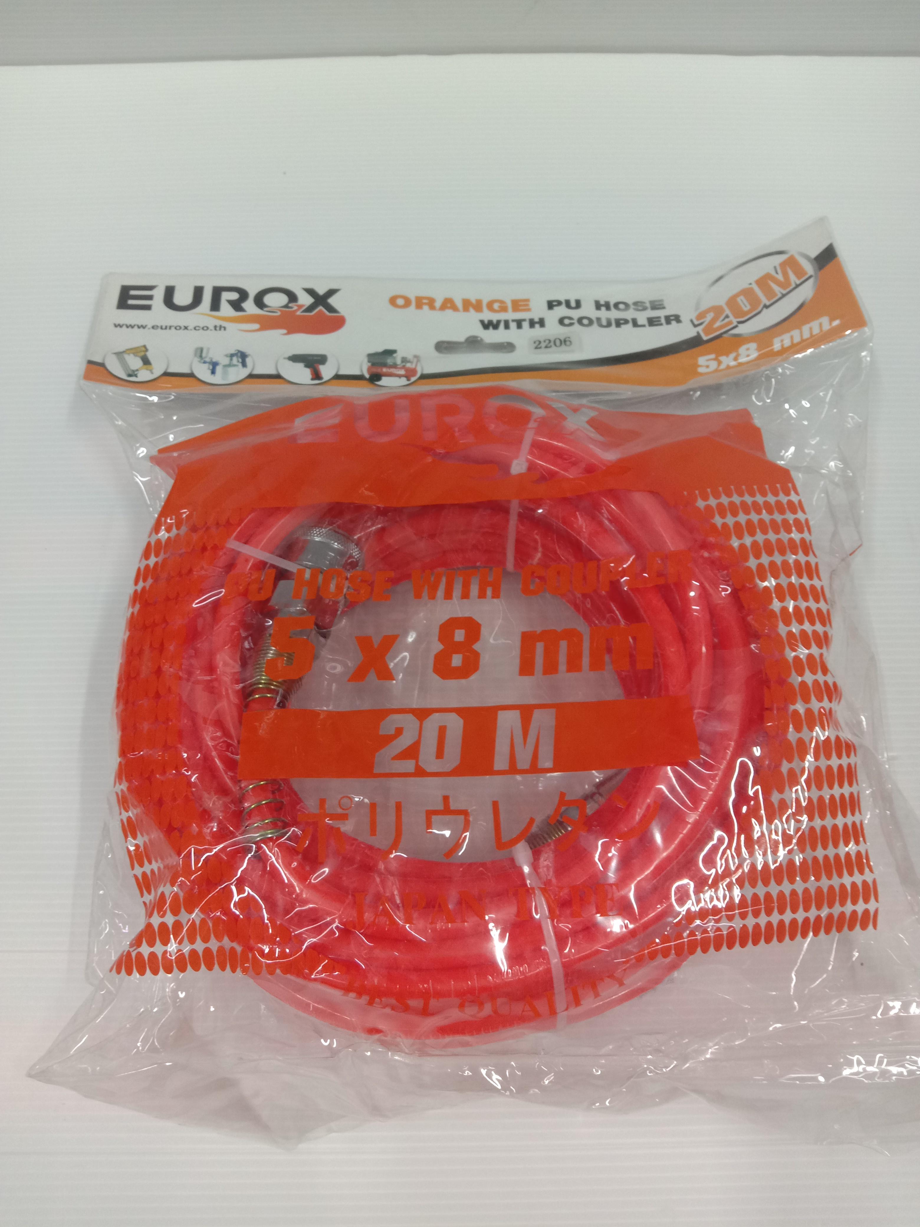 EUROX สายลมพร้อมใช้+สปริงE5x8 20ม.ส้ม