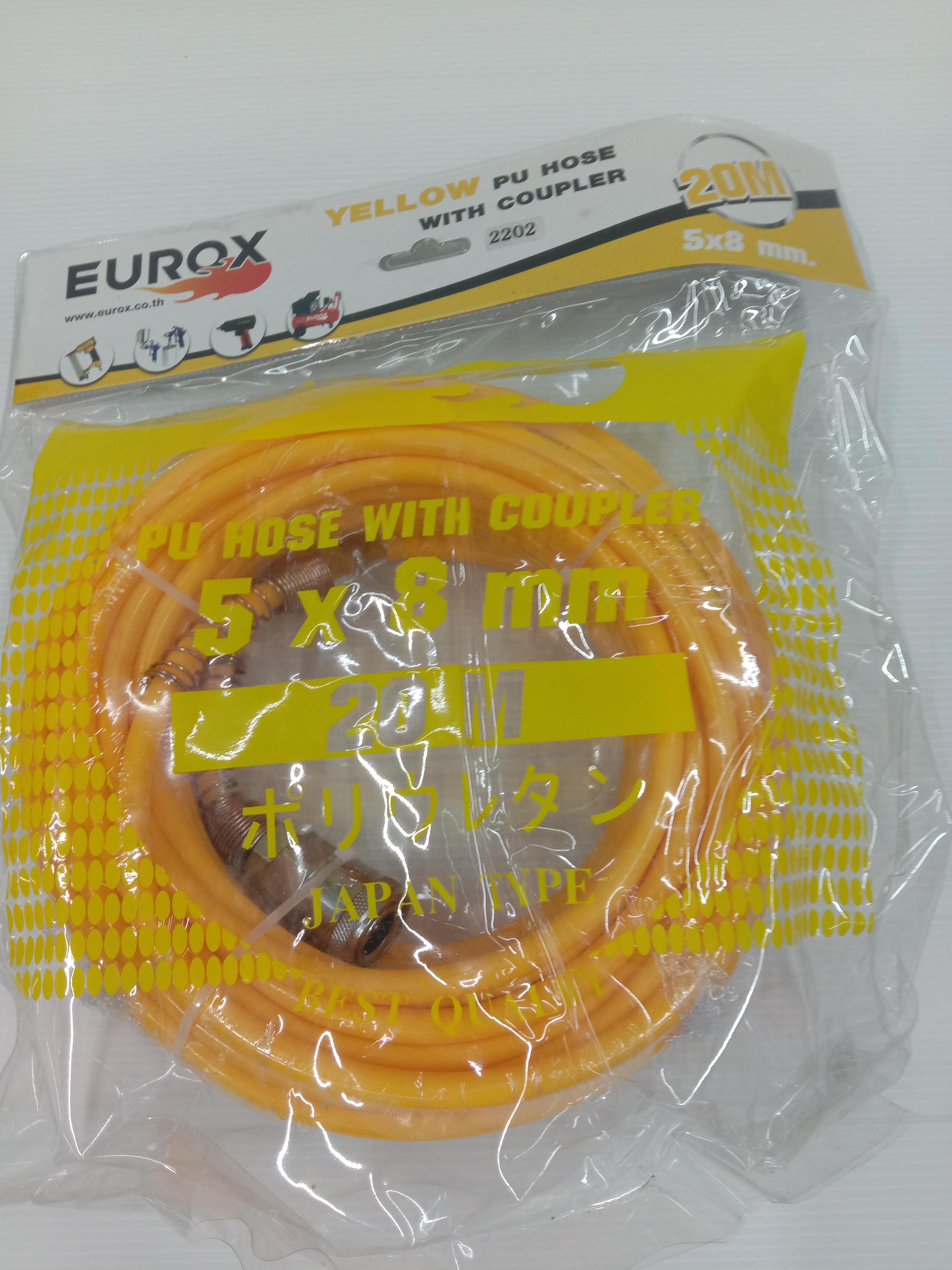 EUROX สายลมพร้อมใช้+สปริงE5x8 20ม.เหลือง
