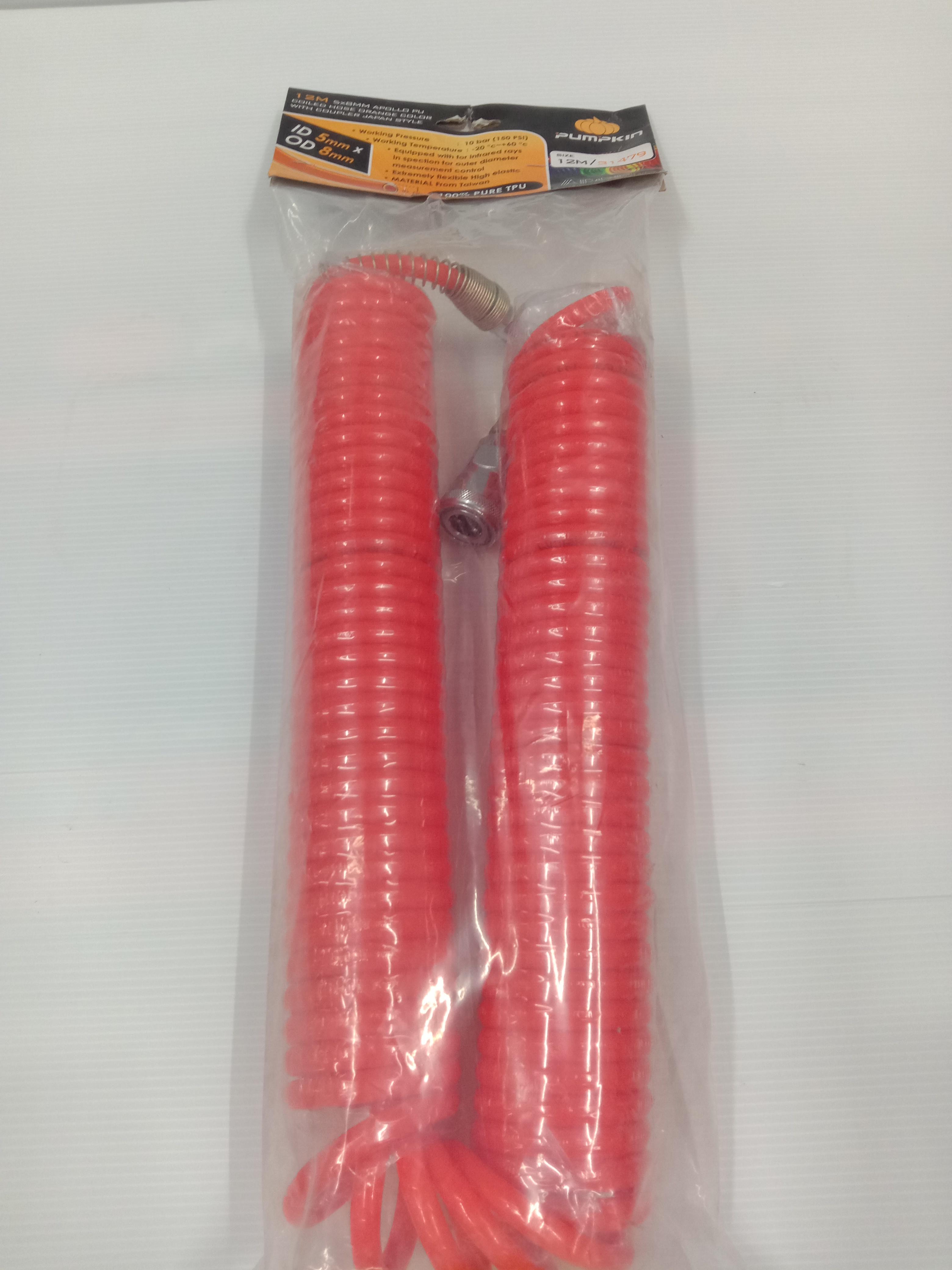 PUMPKIN สายลมขดสปริง+coupler รุ่นAPOLLO สีส้ม5*8 12M PUMPKIN สายลมขดสปริง+coupler รุ่นAPOLLO สีส้ม5*8 12M - ดำรงค์โฮมพลัส