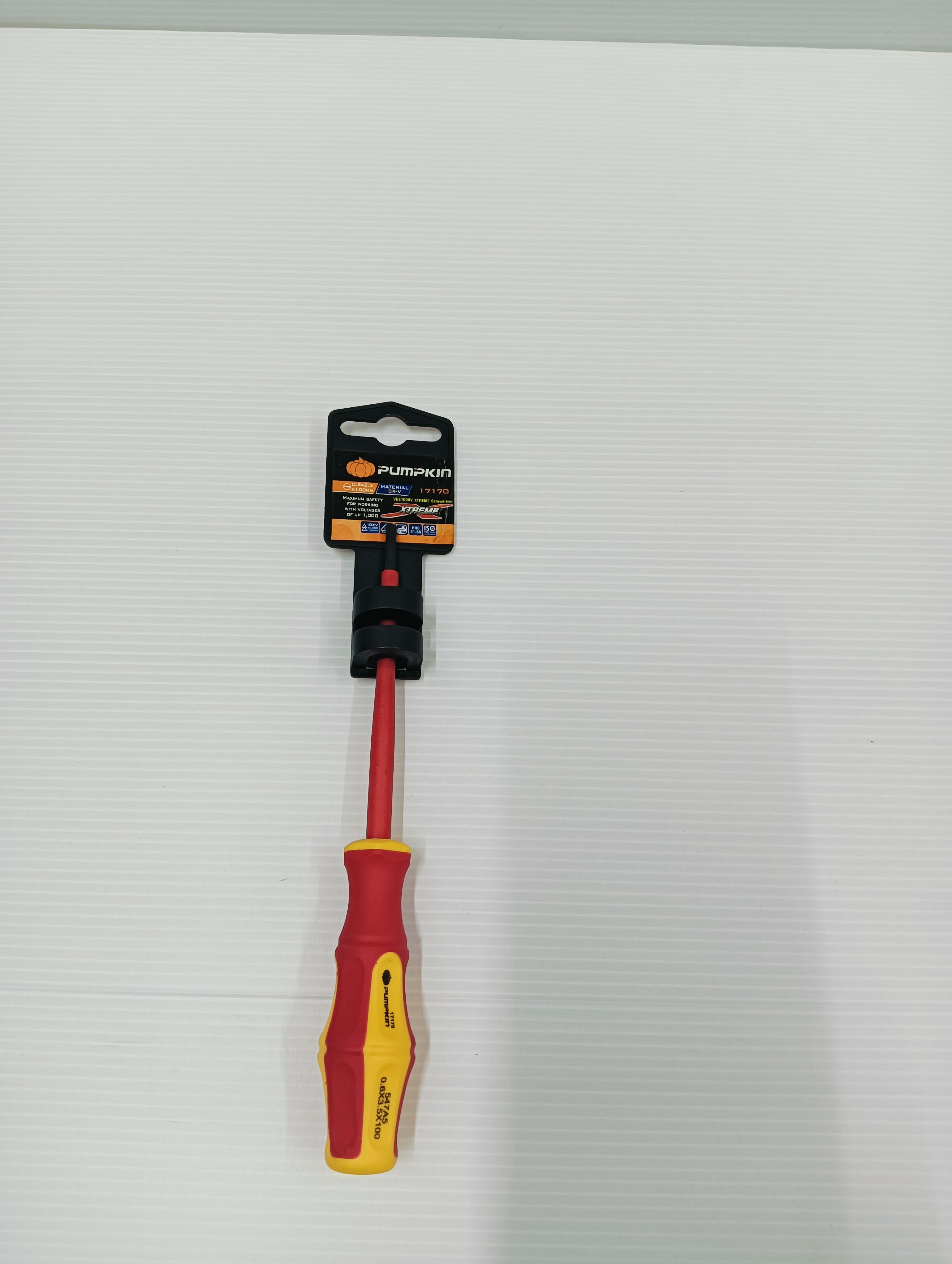 PUMPKINไขควงแบน4 VDE1000V XTREME SL0.6x3.5x100mm(-) PUMPKINไขควงแบน4 VDE1000V XTREME SL0.6x3.5x100mm(-) - ดำรงค์โฮมพลัส