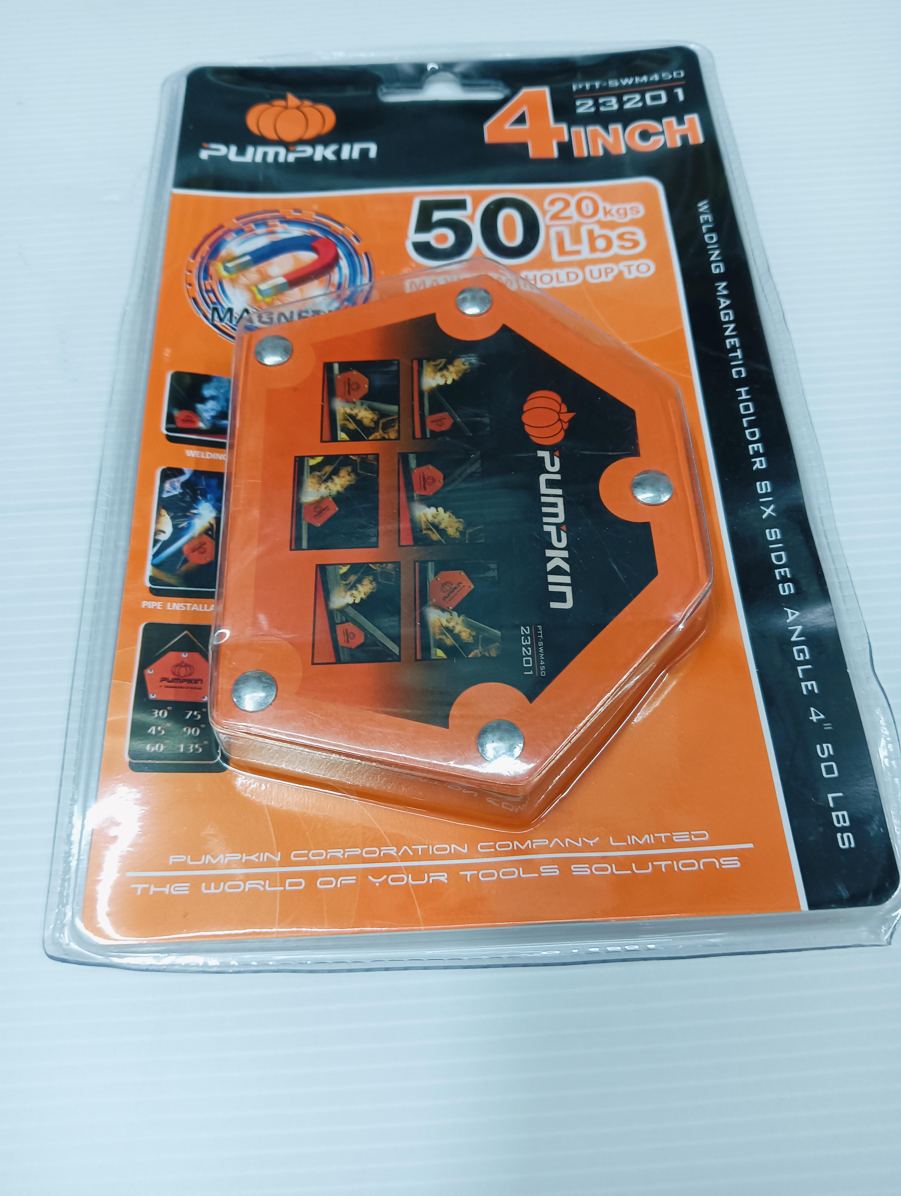 PUMPKIN แม่เหล็กจับฉากหกเหลี่ยมงานเชื่อม 4 50 Lbs PTT-SWM450 PUMPKIN แม่เหล็กจับฉากหกเหลี่ยมงานเชื่อม 4 50 Lbs PTT-SWM450 - ดำรงค์โฮมพลัส
