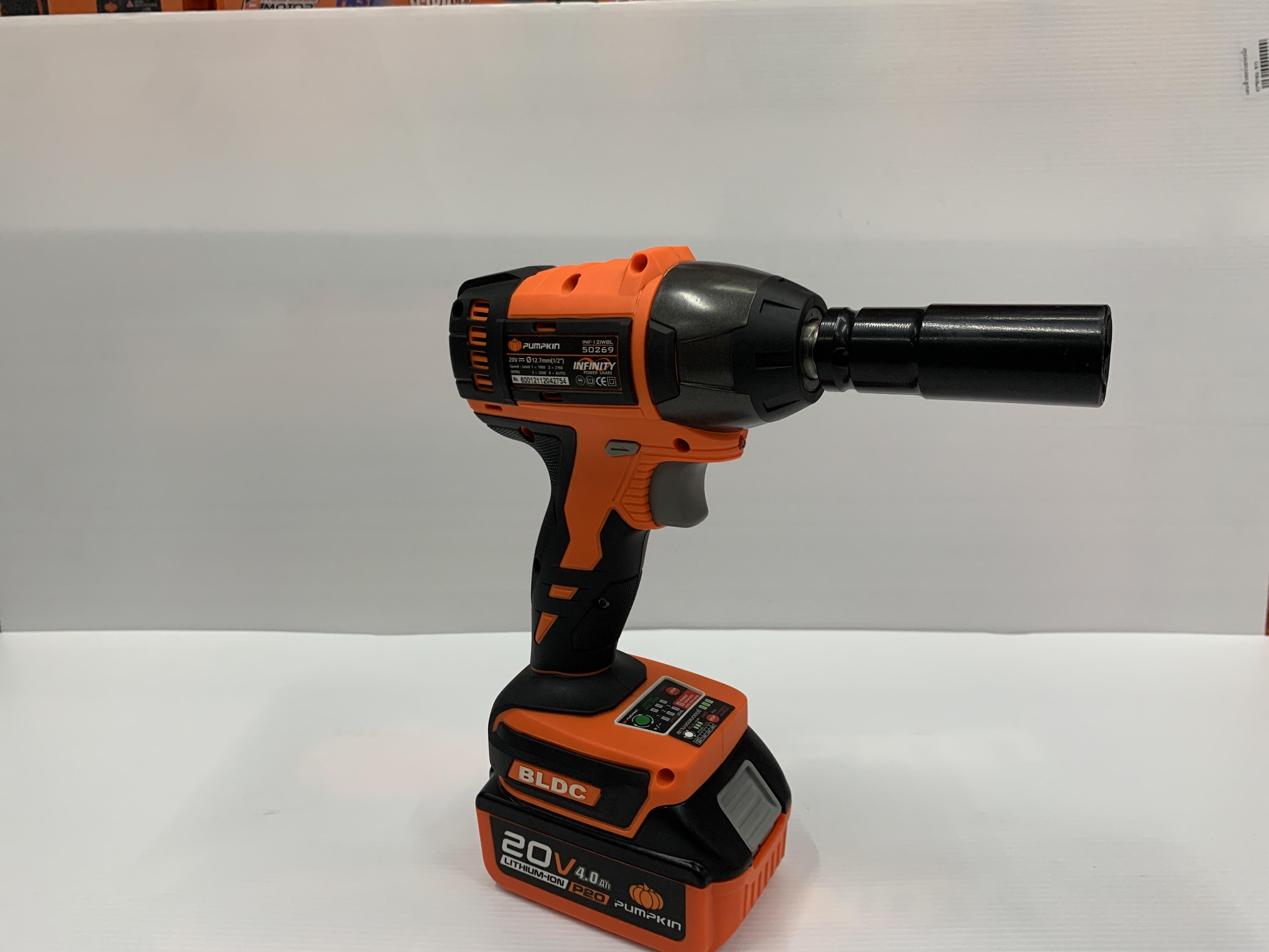 PUMPKIN บล็อกกระแทกไร้สาย1/2นิ้ว ไร้แปรงถ่าน 20V 50262 Li-ion INF-12IWBL INFINITY POWER 20V PUMPKIN บล็อกกระแทกไร้สาย1/2นิ้ว ไร้แปรงถ่าน 20V 50262 Li-ion INF-12IWBL INFINITY POWER 20V - ดำรงค์โฮมพลัส
