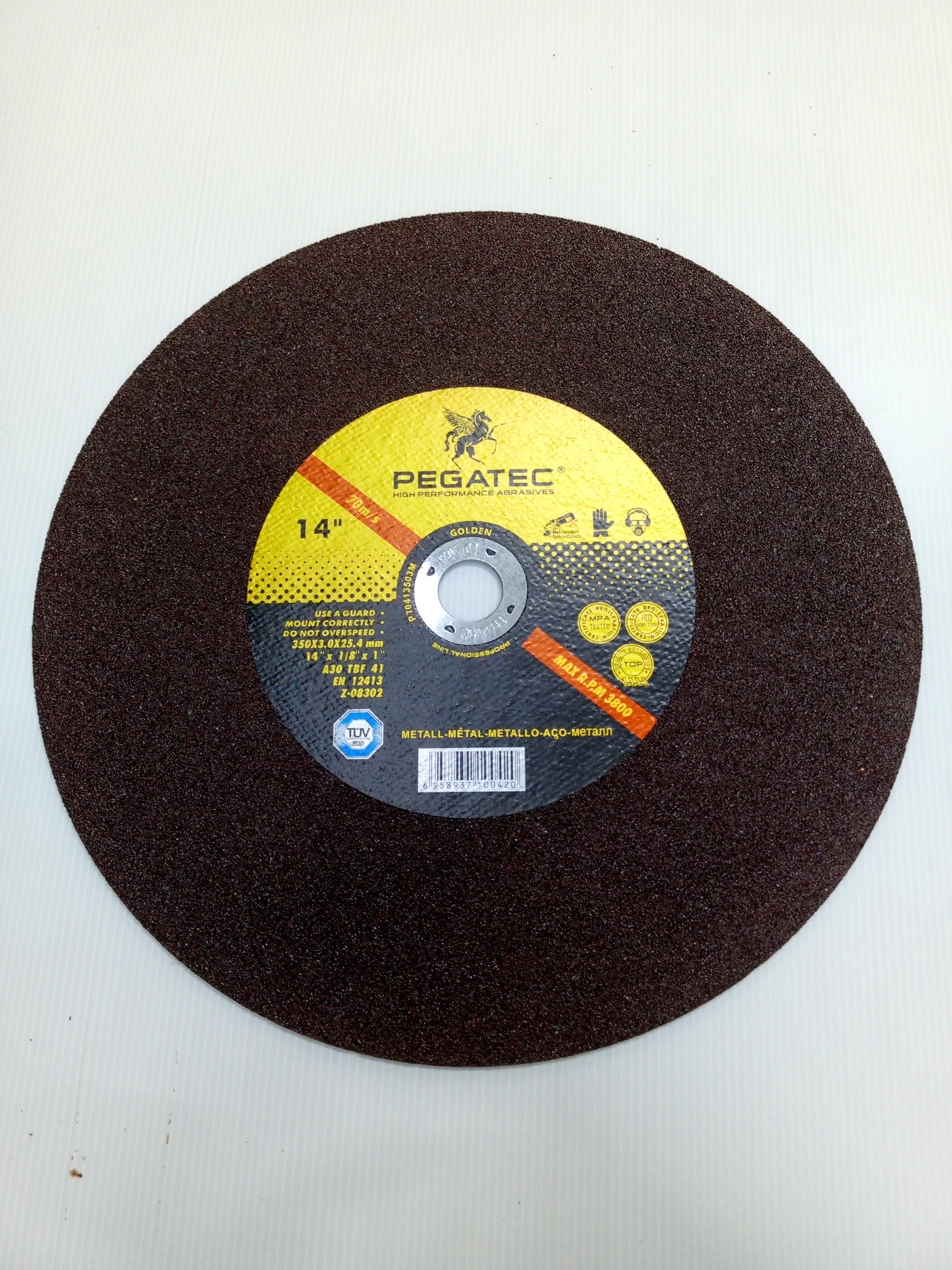 แผ่นตัดเหล็ก 14 นิ้ว 350*3*25.4มม. PEGATEC RPS แผ่นตัดเหล็ก 14 นิ้ว 350*3*25.4มม. PEGATEC RPS - ดำรงค์โฮมพลัส