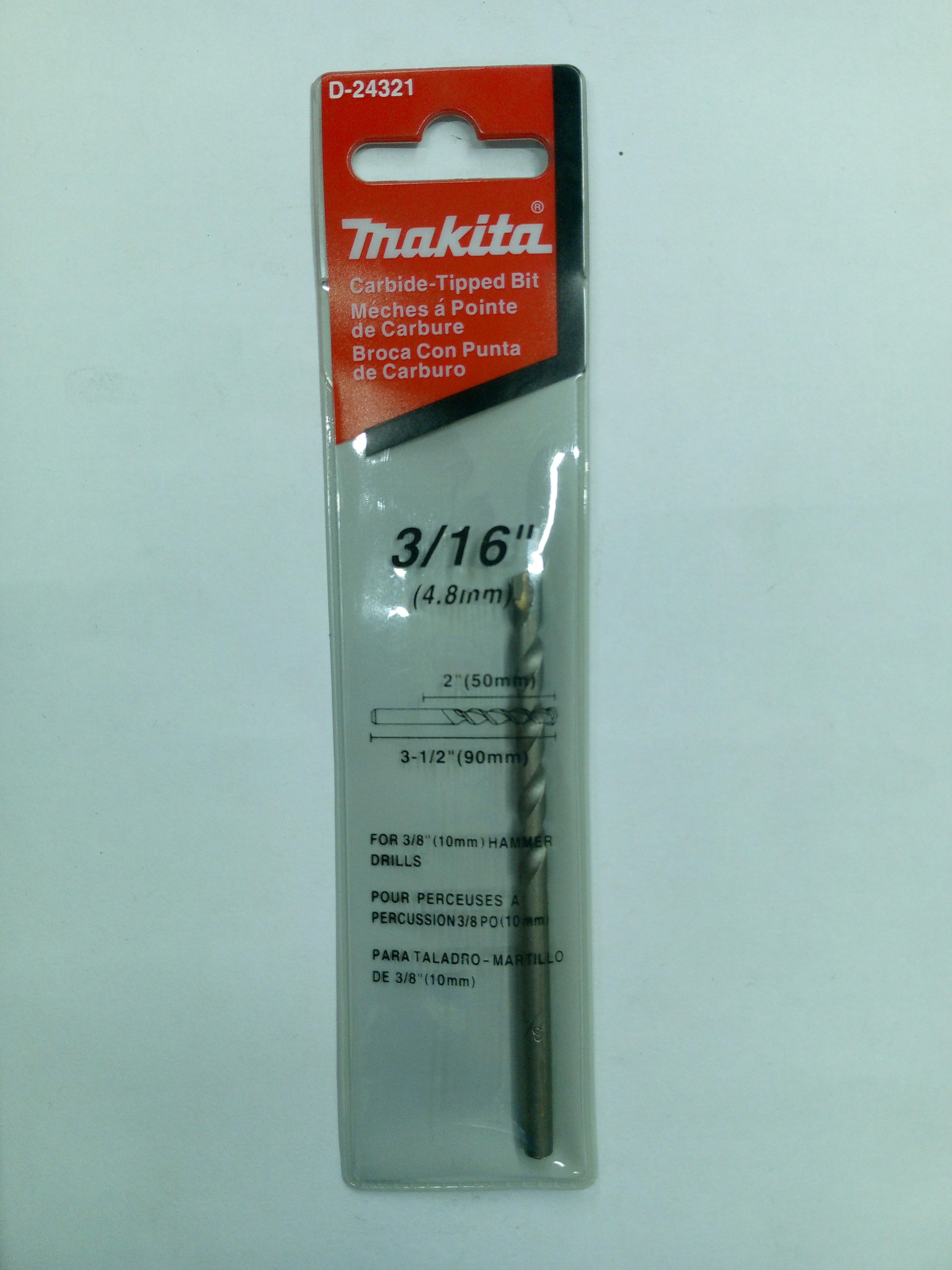 MAKITA ดอกเจาะปูน ก้านตรง D-24321 3/16 4.8มม.*3-1/2 MAKITA ดอกเจาะปูน ก้านตรง D-24321 3/16 4.8มม.*3-1/2 - ดำรงค์โฮมพลัส