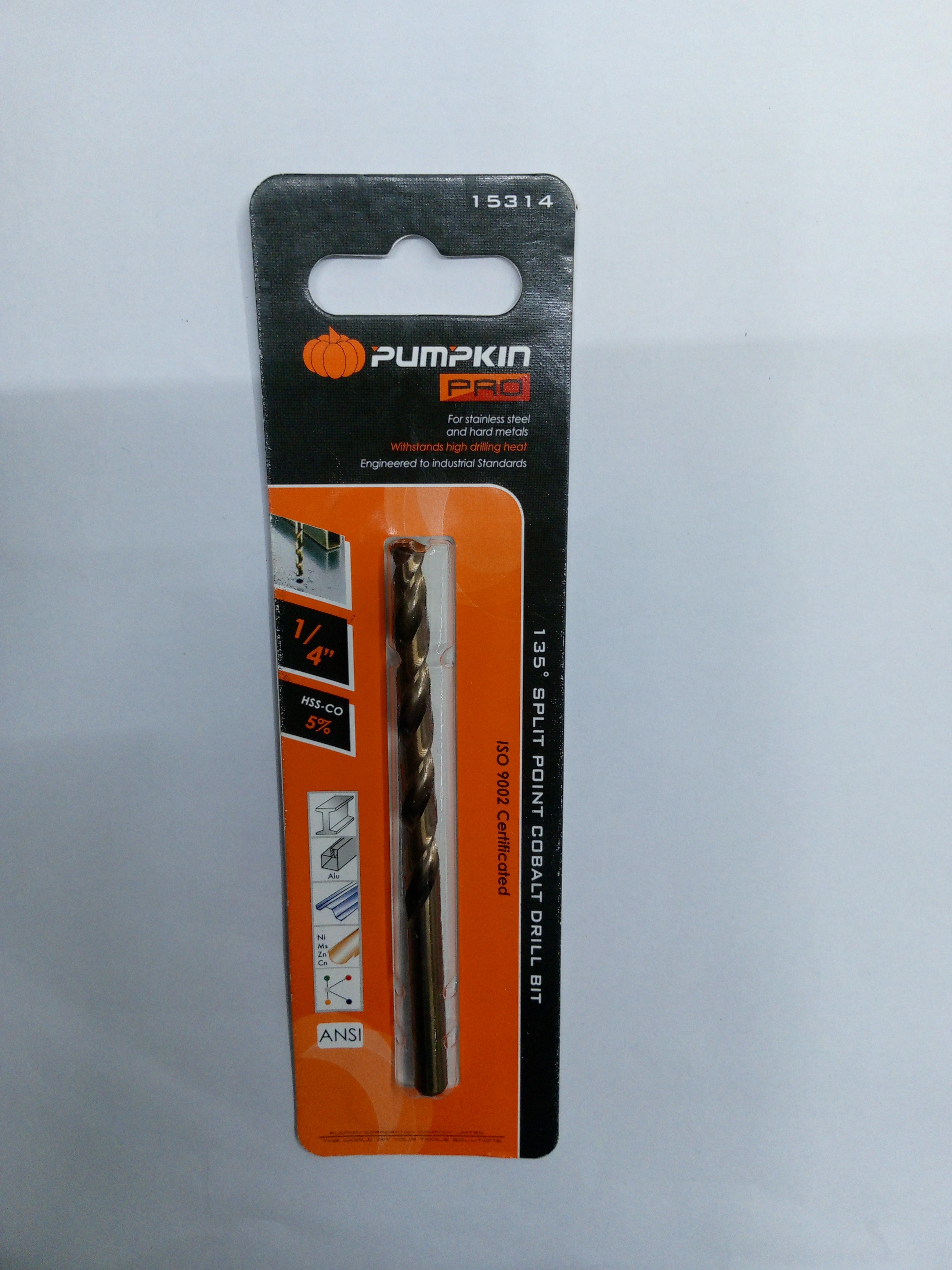 PUMPKIN ดอกสว่านโคบอลต์ ก้านกลม เจาะเหล็ก PRO 1/4นิ้ว PUMPKIN ดอกสว่านโคบอลต์ ก้านกลม เจาะเหล็ก PRO 1/4นิ้ว - ดำรงค์โฮมพลัส