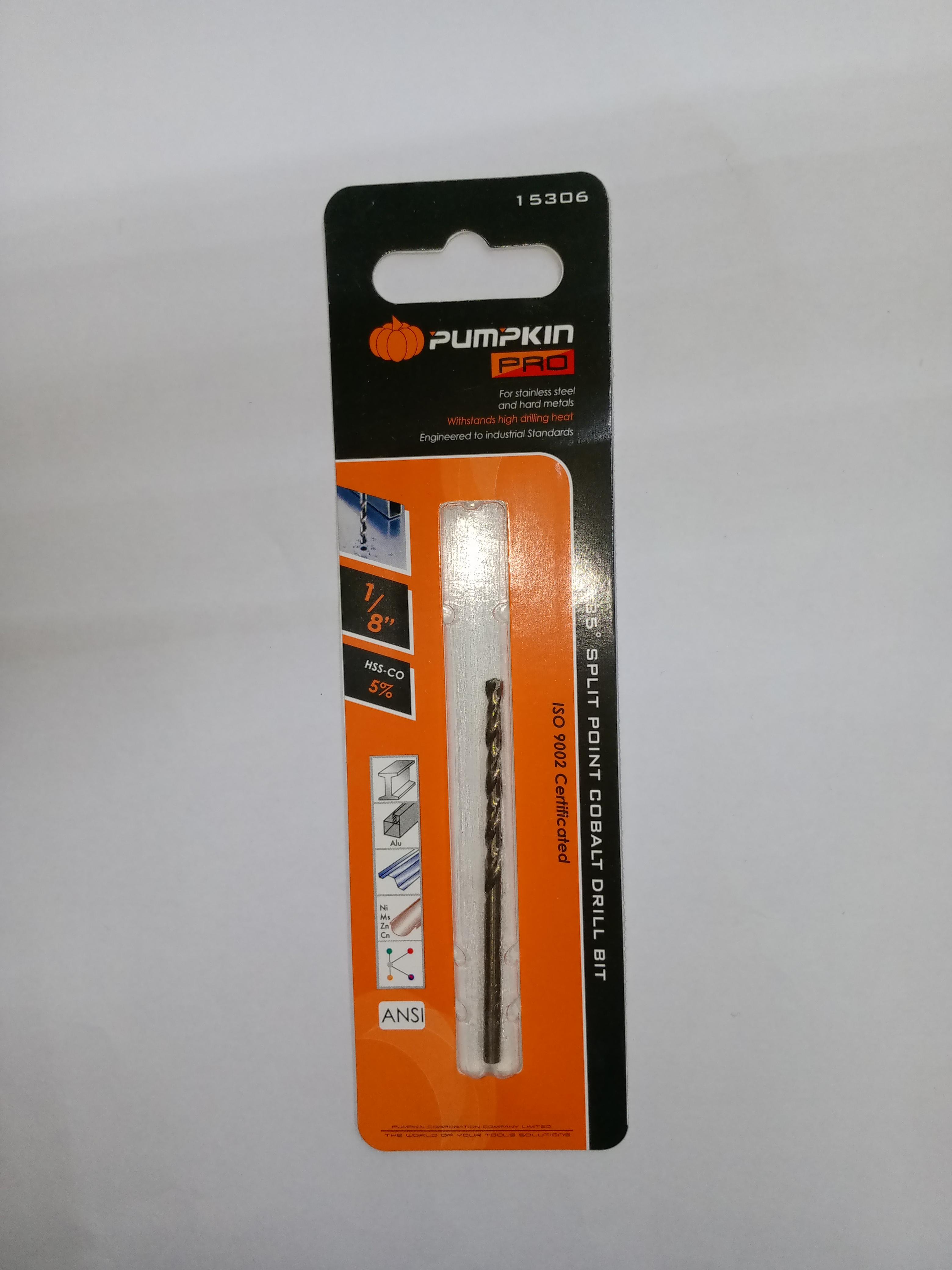 PUMPKIN ดอกสว่านโคบอลต์ ก้านกลม เจาะเหล็ก PRO 1/8นิ้ว PUMPKIN ดอกสว่านโคบอลต์ ก้านกลม เจาะเหล็ก PRO 1/8นิ้ว - ดำรงค์โฮมพลัส