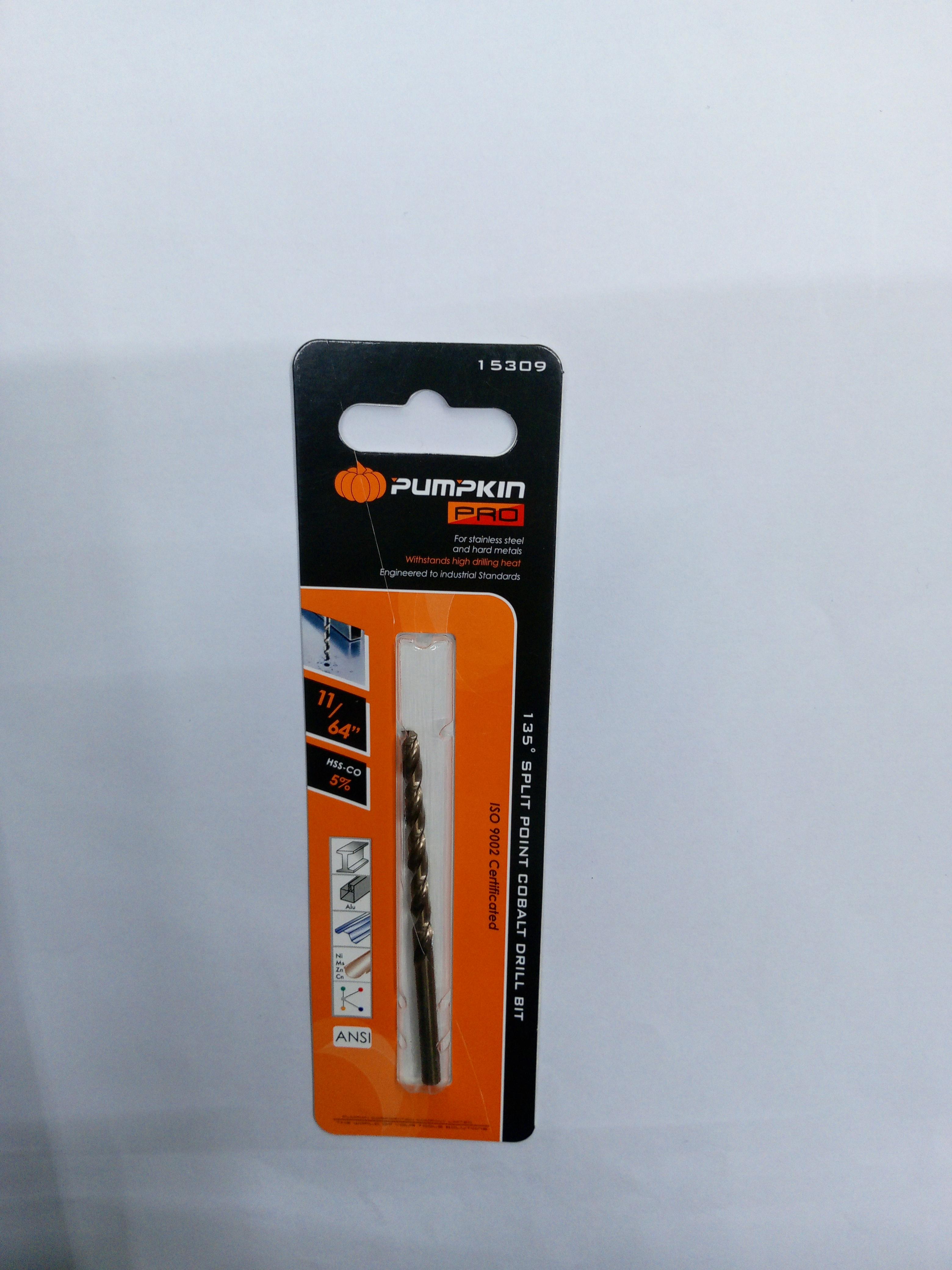 PUMPKIN ดอกสว่านโคบอลต์ ก้านกลม เจาะเหล็ก PRO 11/64นิ้ว PUMPKIN ดอกสว่านโคบอลต์ ก้านกลม เจาะเหล็ก PRO 11/64นิ้ว - ดำรงค์โฮมพลัส