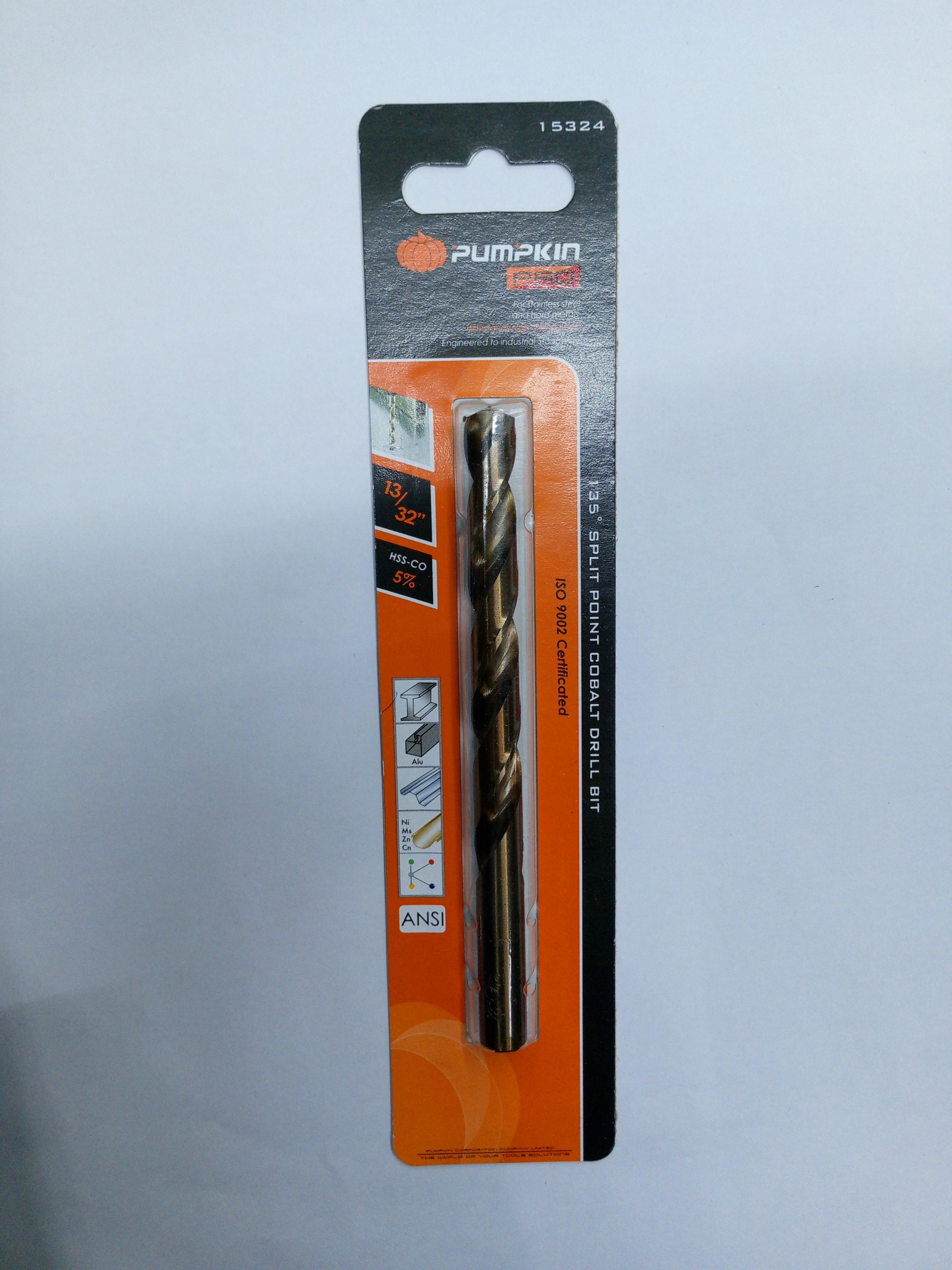 PUMPKIN ดอกสว่านโคบอลต์ ก้านกลม เจาะเหล็ก PRO 13/32นิ้ว