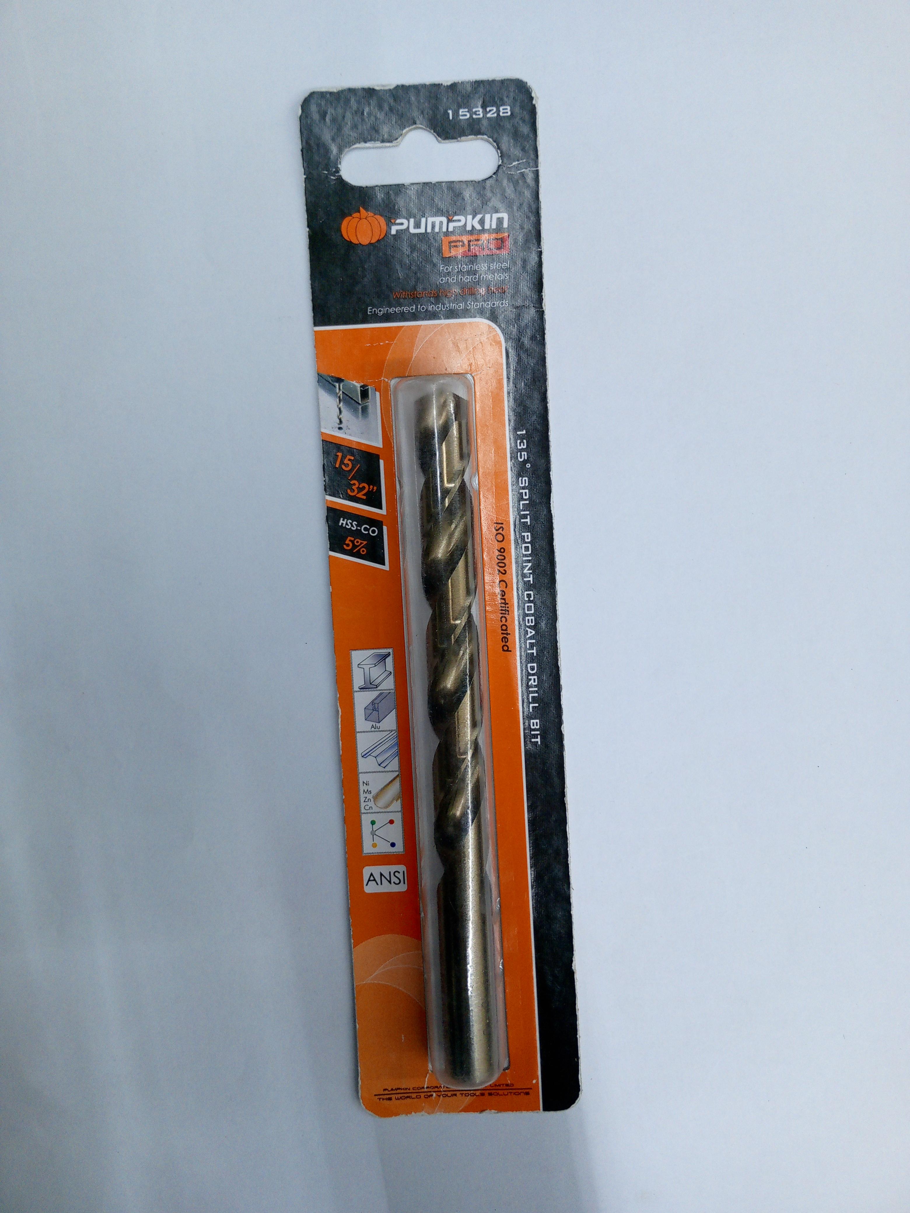 PUMPKIN ดอกสว่านโคบอลต์ ก้านกลม เจาะเหล็ก PRO 15/32นิ้ว