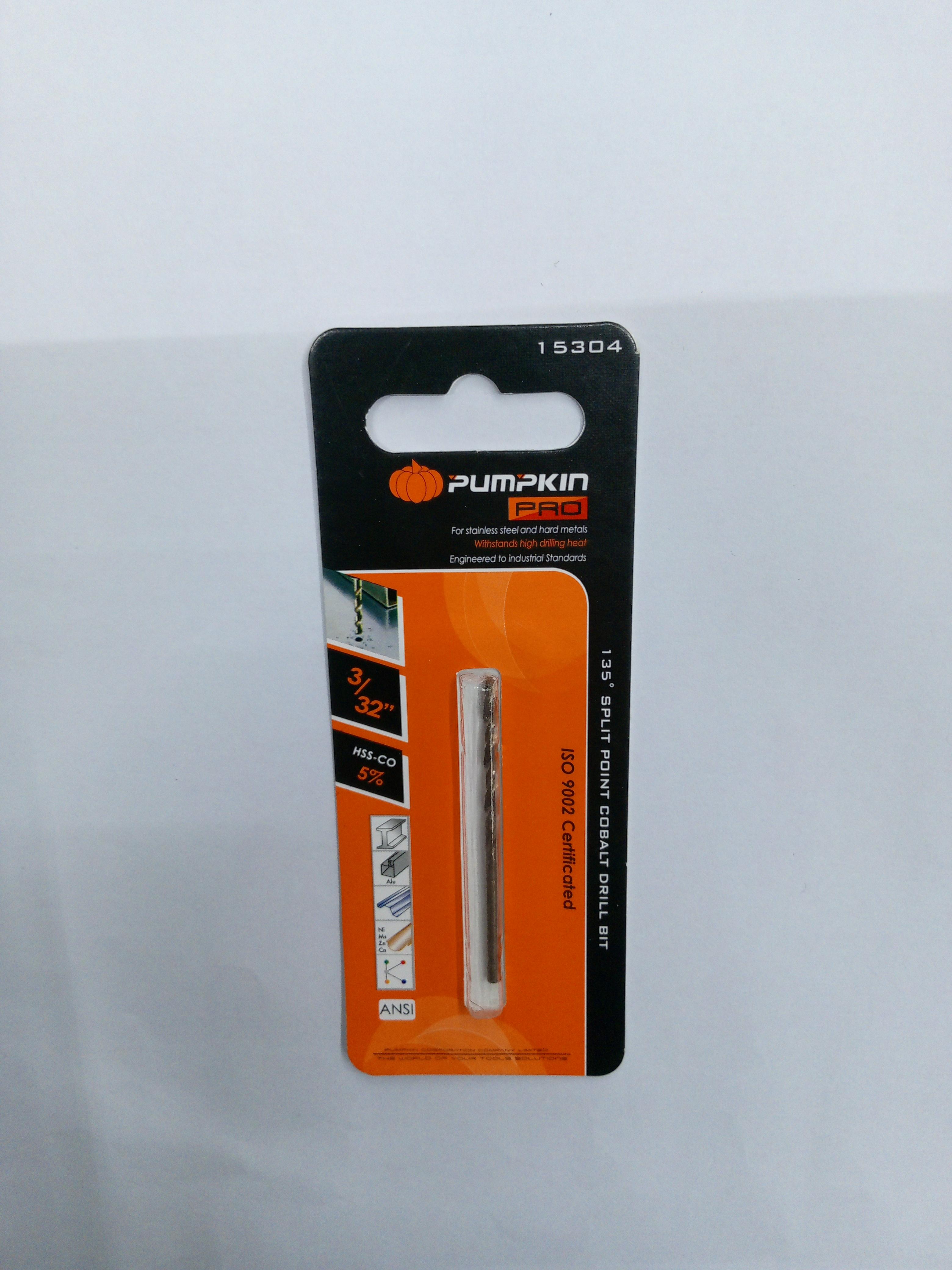 PUMPKIN ดอกสว่านโคบอลต์ ก้านกลม เจาะเหล็ก PRO 3/32นิ้ว PUMPKIN ดอกสว่านโคบอลต์ ก้านกลม เจาะเหล็ก PRO 3/32นิ้ว - ดำรงค์โฮมพลัส