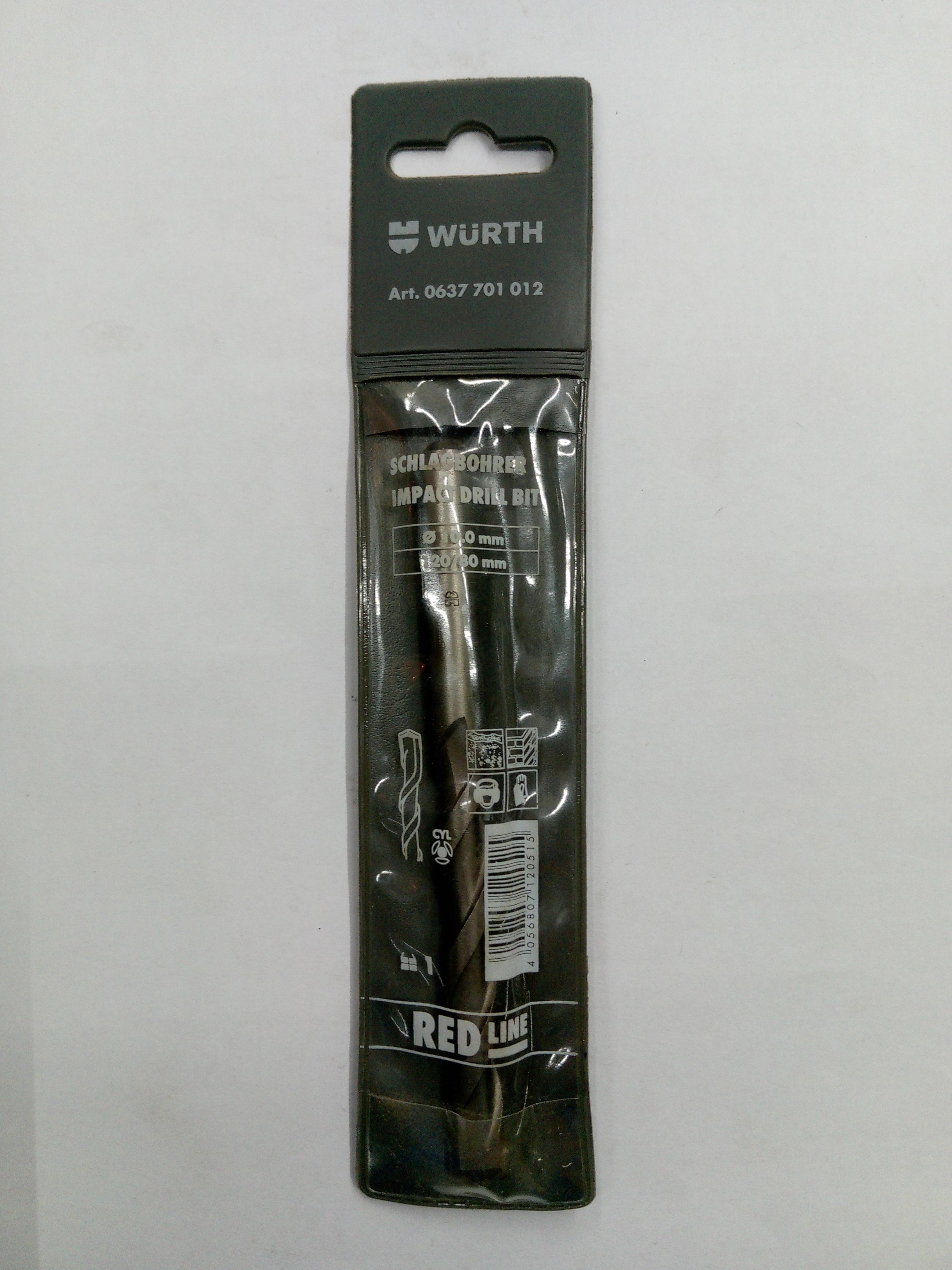 ** WURTH ดอกสว่านกระแทก ก้านกลม DRL-IMP-CYL-D10-L120-WL80MM RED LINE 10*120มม. ** WURTH ดอกสว่านกระแทก ก้านกลม DRL-IMP-CYL-D10-L120-WL80MM RED LINE 10*120มม. - ดำรงค์โฮมพลัส