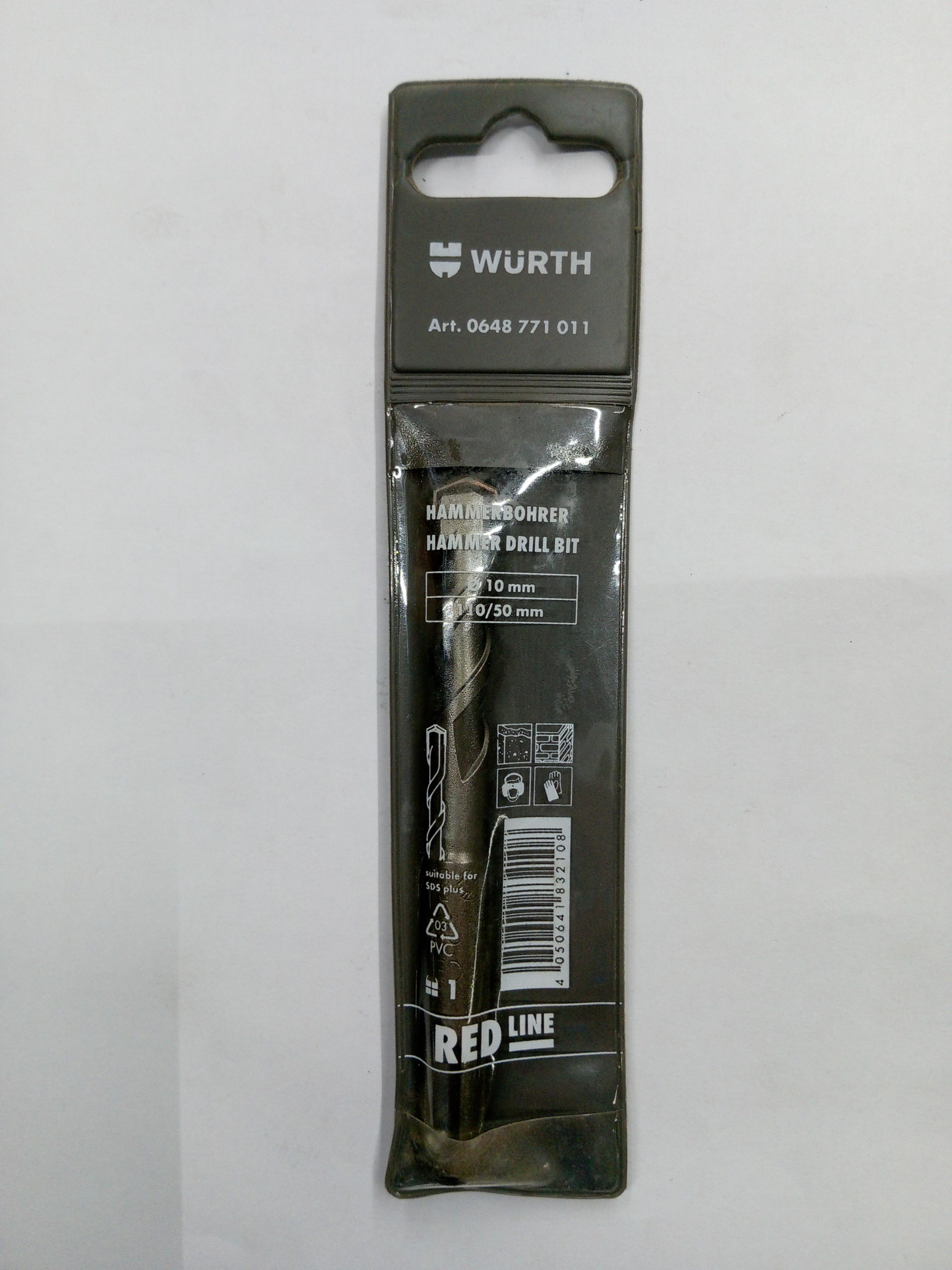 ** WURTH ดอกสว่านเจาะคอนกรีตมาตรฐาน 2แฉก RED LINE 10*110มม. ** WURTH ดอกสว่านเจาะคอนกรีตมาตรฐาน 2แฉก RED LINE 10*110มม. - ดำรงค์โฮมพลัส