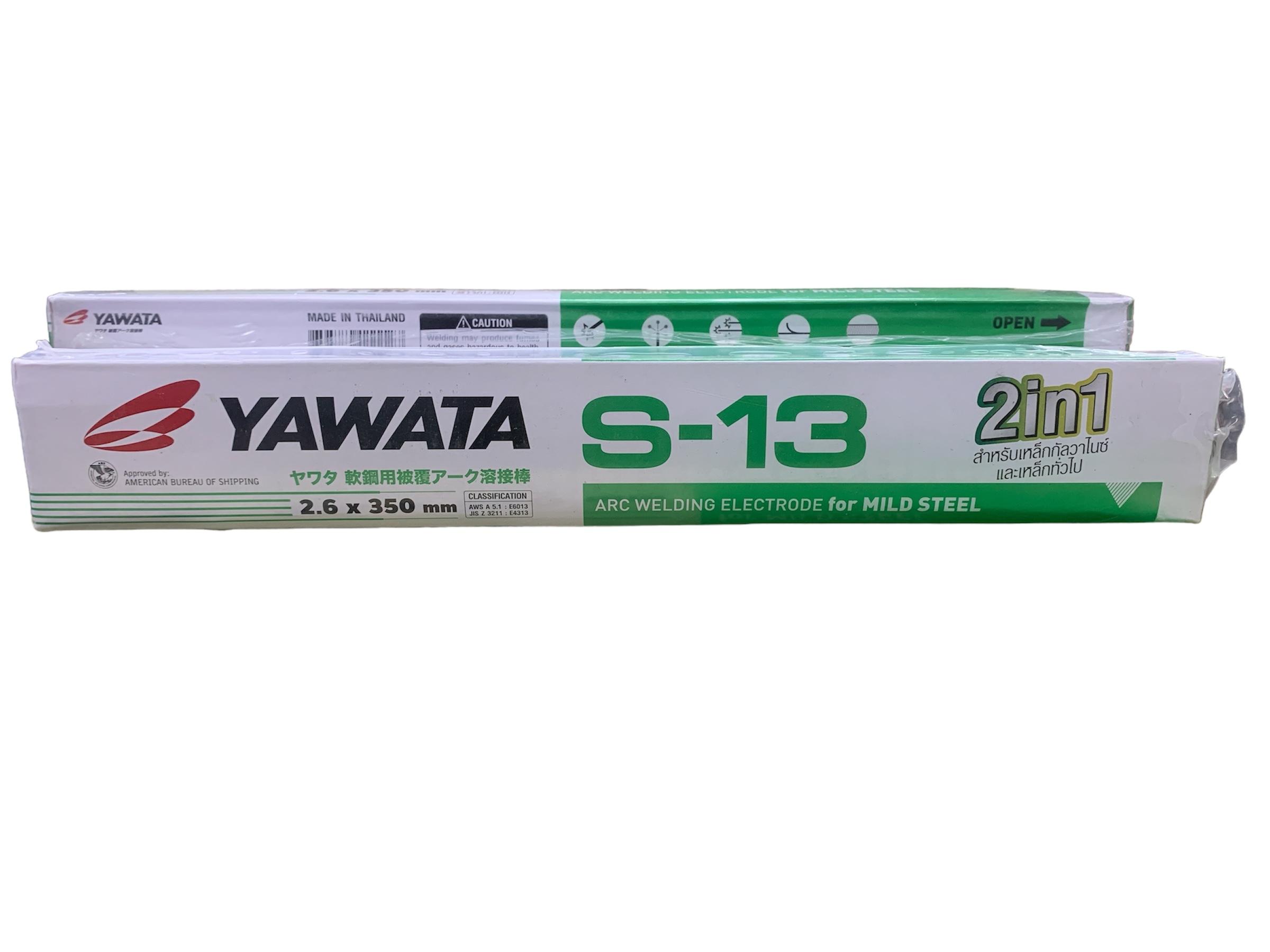 ลวดเชื่อมเหล็กเหนียวา S-13 2.6 มม. YAWATA (10ห่อ/ลัง) ลวดเชื่อมเหล็กเหนียวา S-13 2.6 มม. YAWATA (10ห่อ/ลัง) - ดำรงค์โฮมพลัส