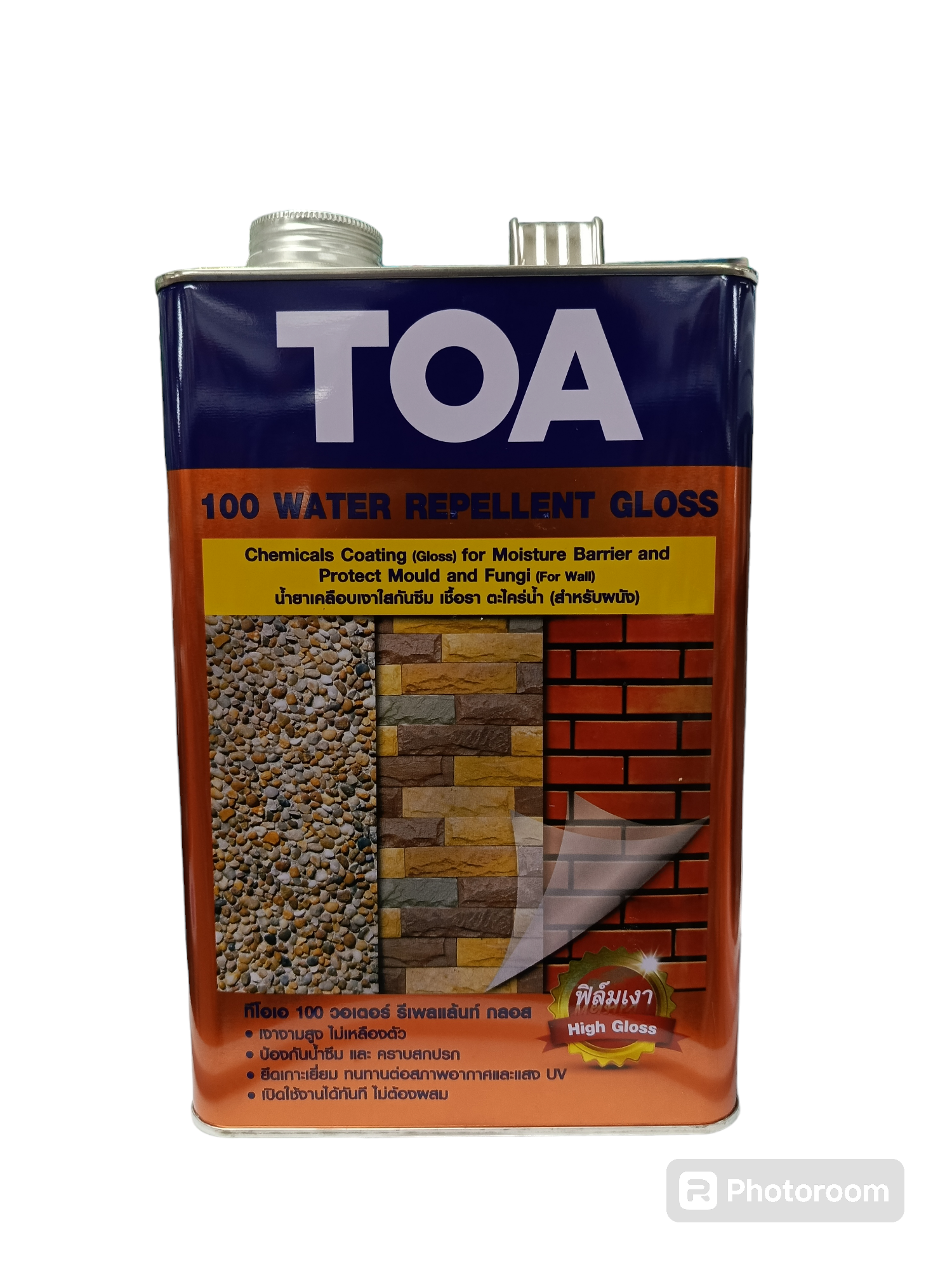 TOA น้ำยาเคลือบเงาใสกันซึม #A100 วอเตอร์รีเพลแลนท์ GLOSS 1กล. (3.785ลิตร)