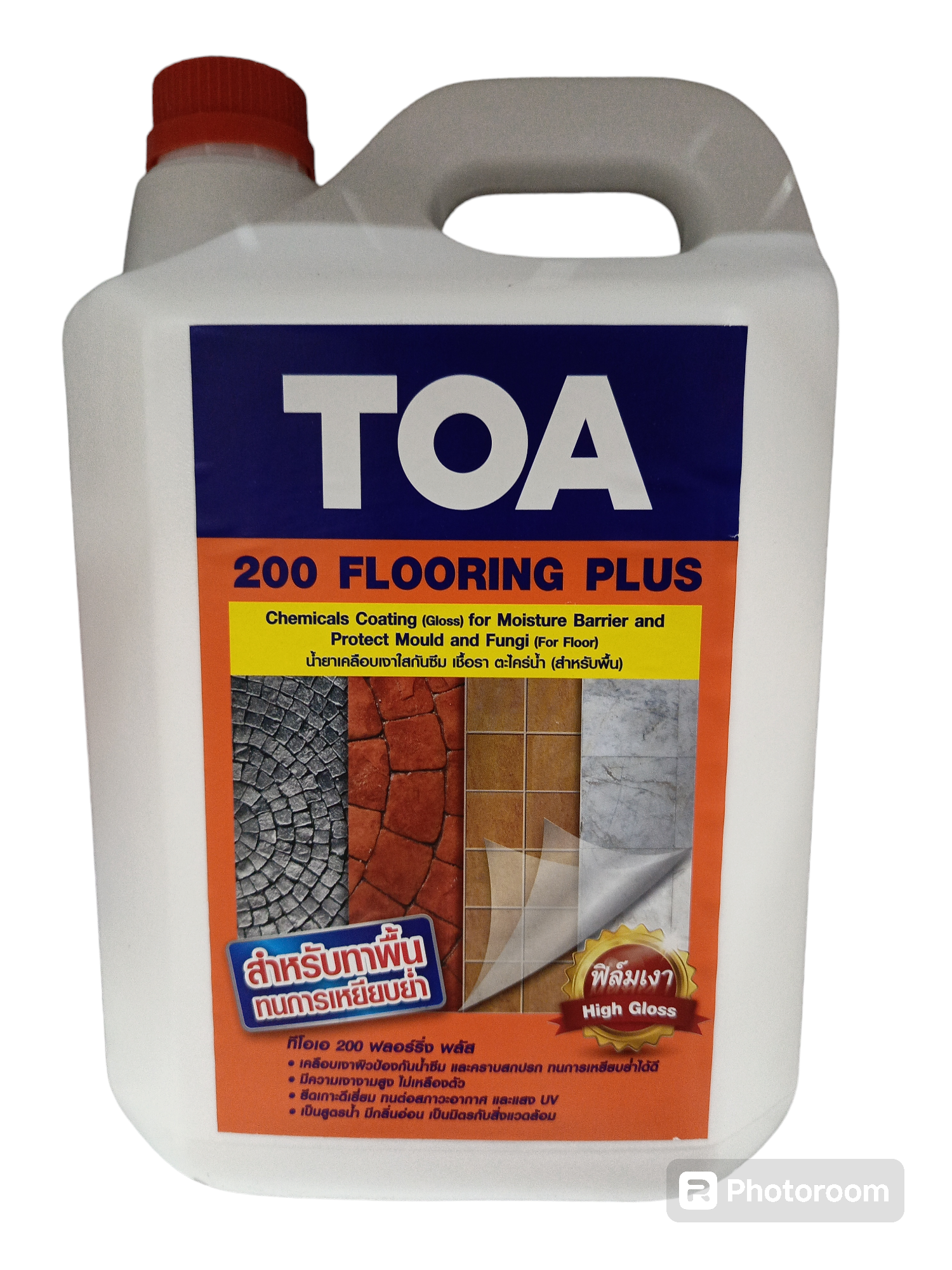TOA 200 ฟลอริ่งพลัส เคลือบเงาใส สูตรน้ำ 5ลิตร