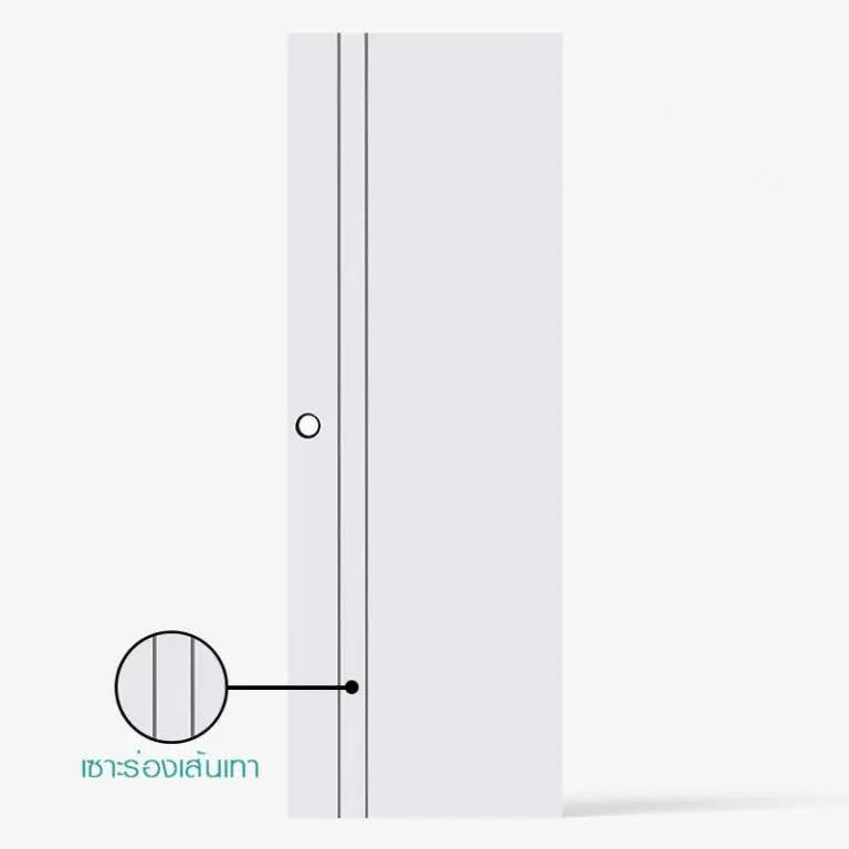 ECO-DOOR ประตู UPVC EXTRUSION P2 เจาะ 3.5*70*200 สีขาว