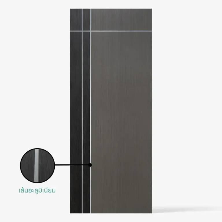 ** ประตู WPC 800*2000*35 mm. รุ่น WP 1 สีเทาเข้มลายไม้ เซาะร่องเส้นอลูมิเนียม ECO-DOOR ** ประตู WPC 800*2000*35 mm. รุ่น WP 1 สีเทาเข้มลายไม้ เซาะร่องเส้นอลูมิเนียม ECO-DOOR - ดำรงค์โฮมพลัส