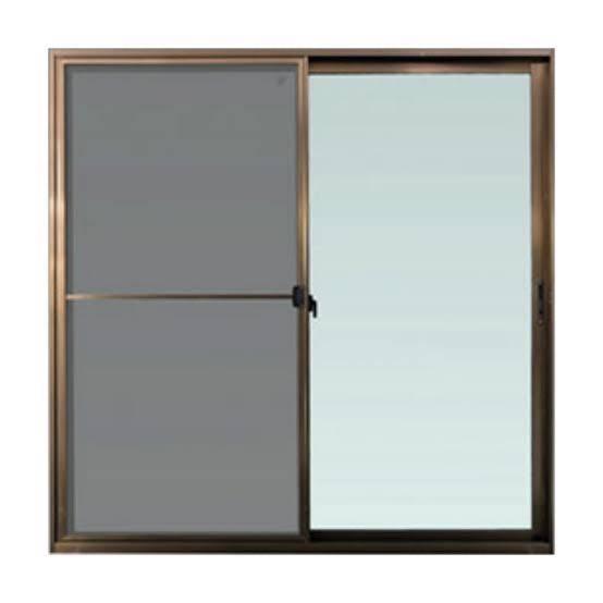 WINDOW ASIA ประตูบานเลื่อนสลับ2ช่อง+มุ้ง FA22-D0113-200205 สีชา 200*205ซม