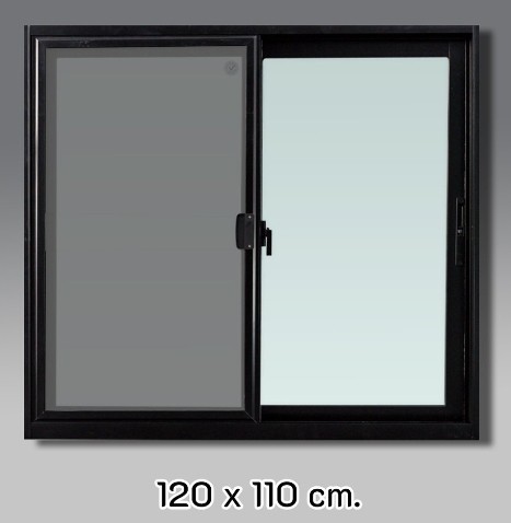 WINDOW ASIA หน้าต่างบานเลื่อน SS(FA) ECO มีมุ้ง สีดำ 120*110