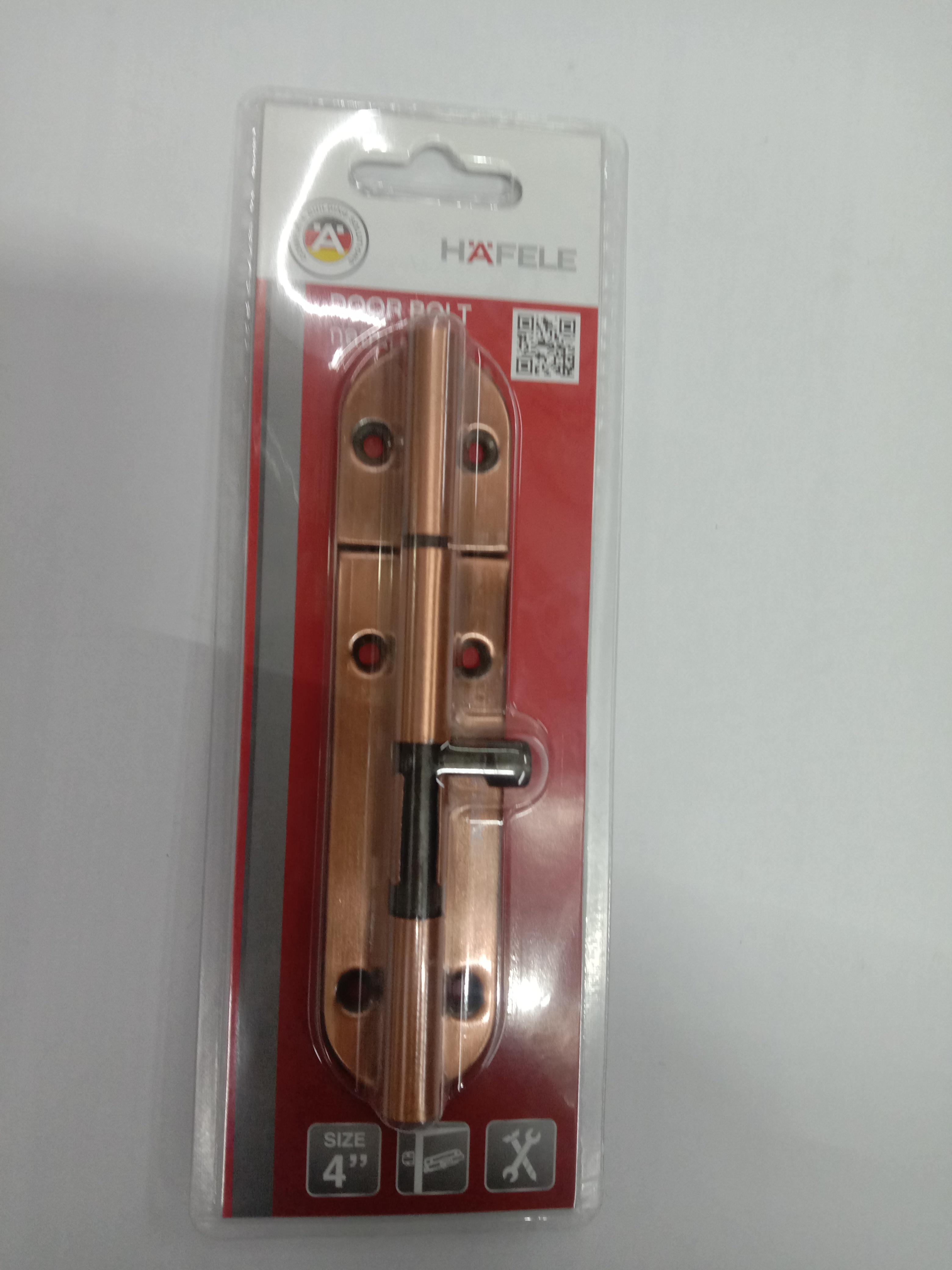 HAFELE กลอน 4นิ้ว DOOR BOLT 102MM STEEL ANT.COP #489.71.307 HAFELE กลอน 4นิ้ว DOOR BOLT 102MM STEEL ANT.COP #489.71.307 - ดำรงค์โฮมพลัส