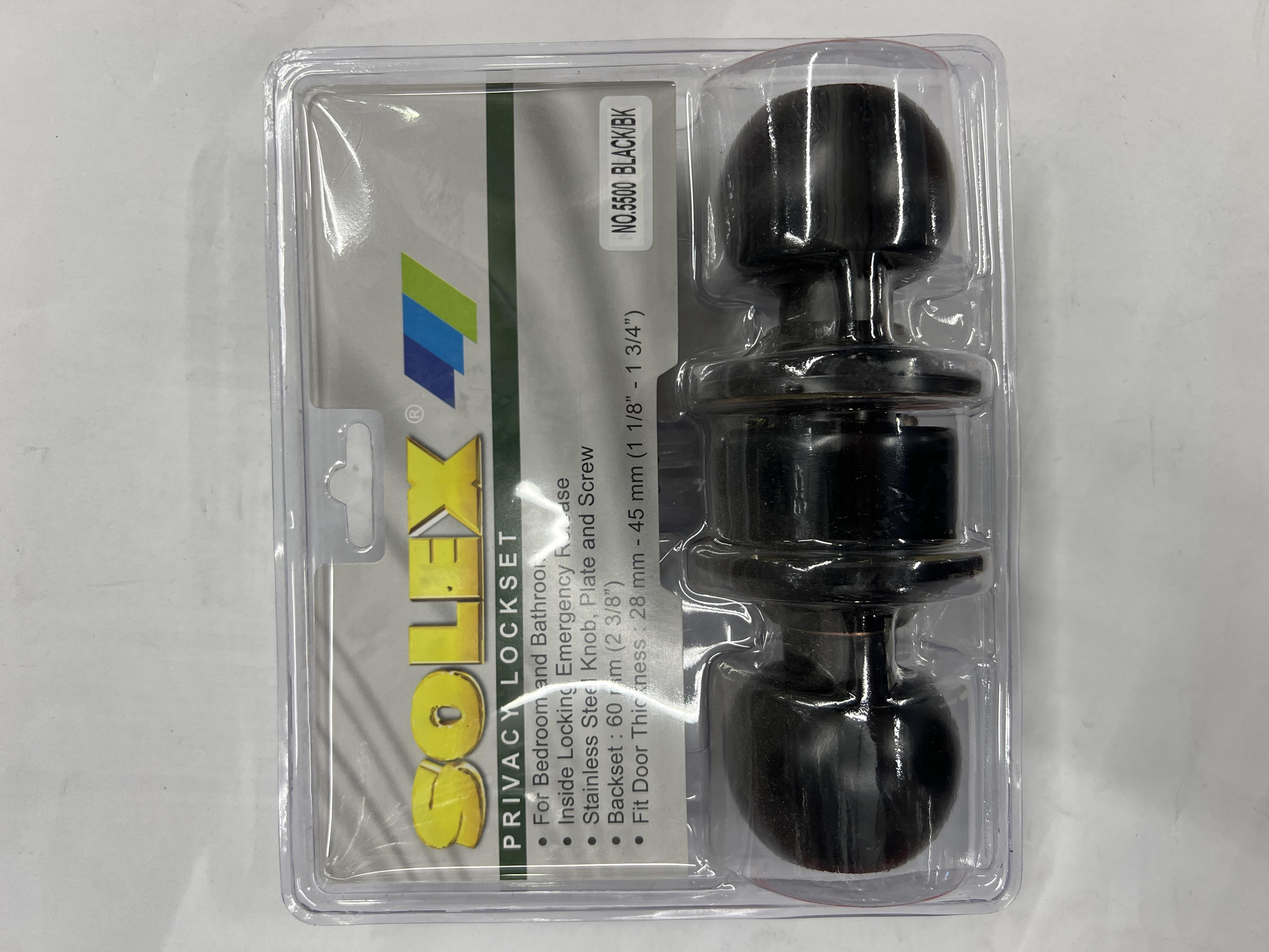SOLEX ลูกบิดห้องน้ำ NO.5500 BLACK/BK (แผง) SOLEX ลูกบิดห้องน้ำ NO.5500 BLACK/BK (แผง) - ดำรงค์โฮมพลัส