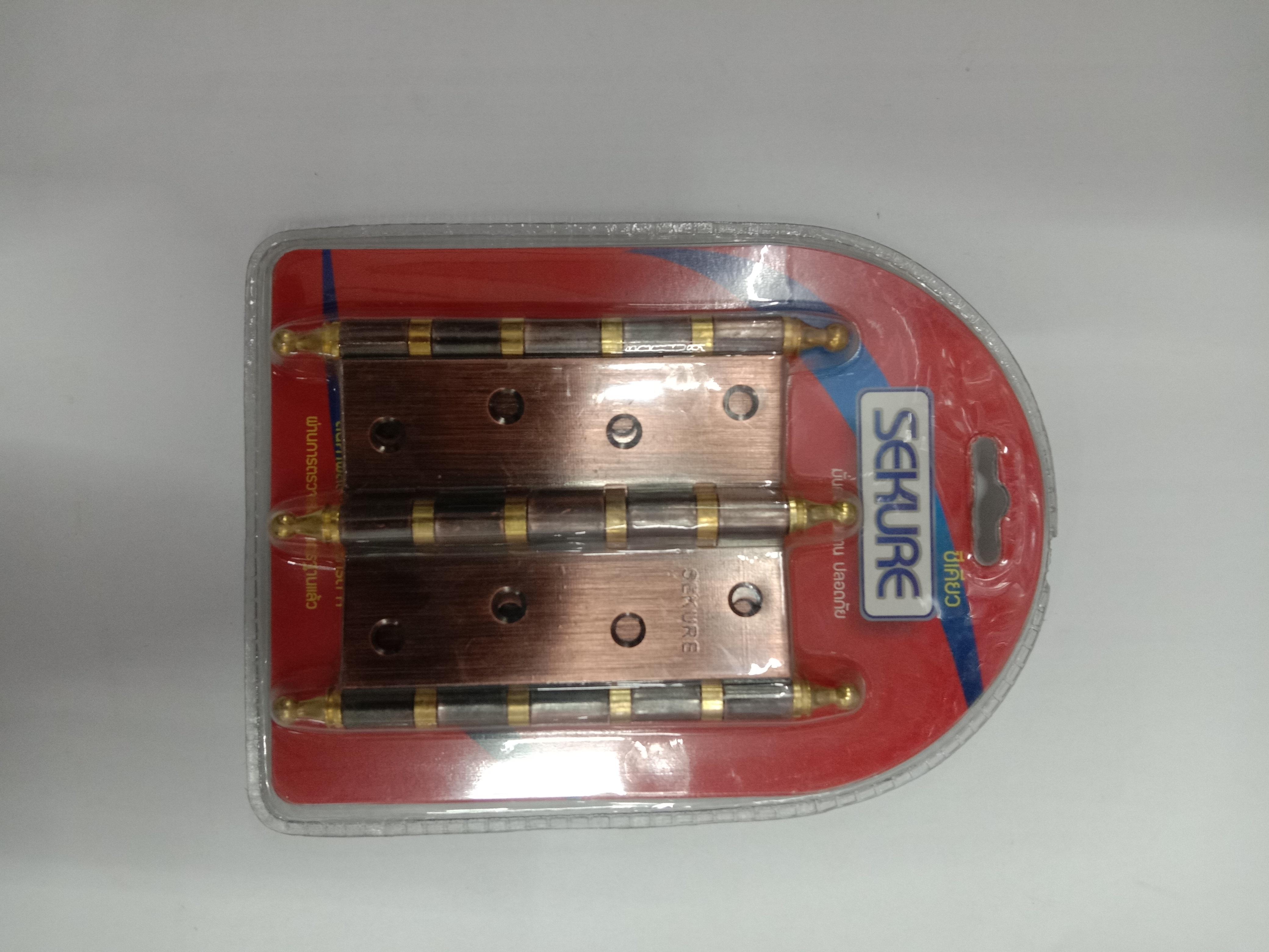 SEKURE บานพับรมดำจุกทอง 4นิ้ว SEKURE บานพับรมดำจุกทอง 4นิ้ว - ดำรงค์โฮมพลัส