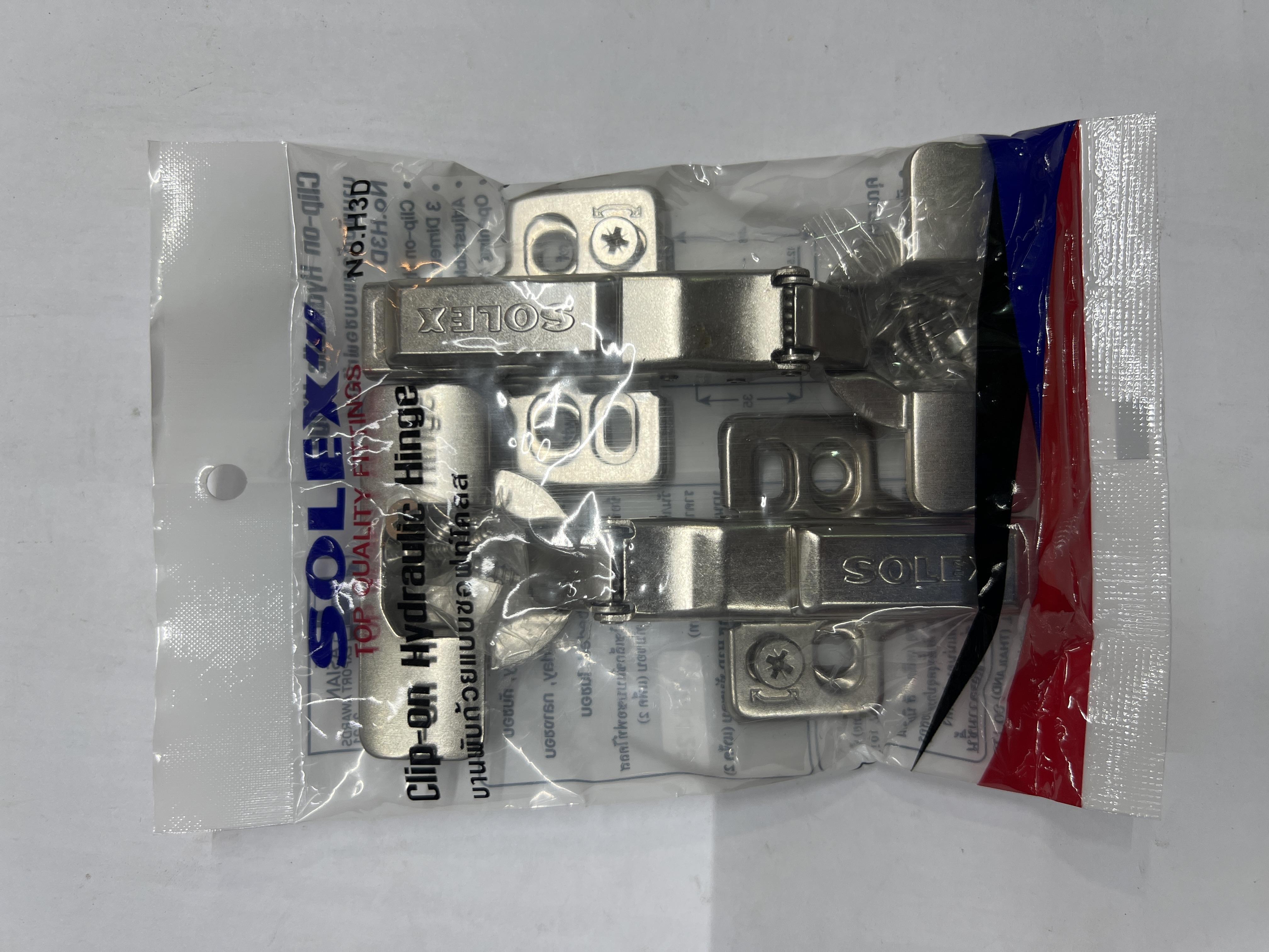 SOLEX บานพับ Soft close H3D ทับขอบ (คู่)