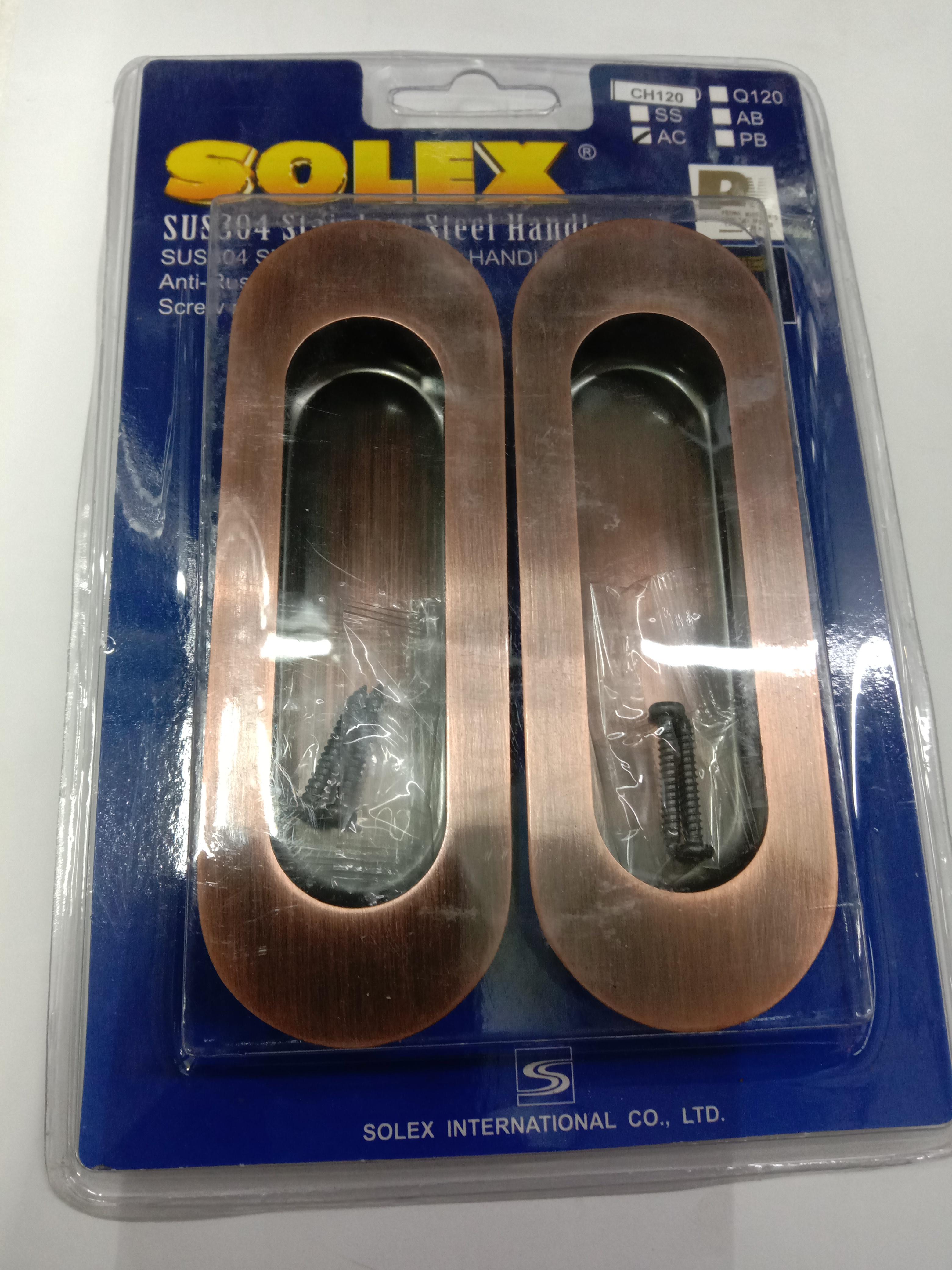 SOLEX มือจับฝังโค้งซ่อนน๊อต SUS 304 NO. CH120 AC แพ็ค 2 SOLEX มือจับฝังโค้งซ่อนน๊อต SUS 304 NO. CH120 AC แพ็ค 2 - ดำรงค์โฮมพลัส