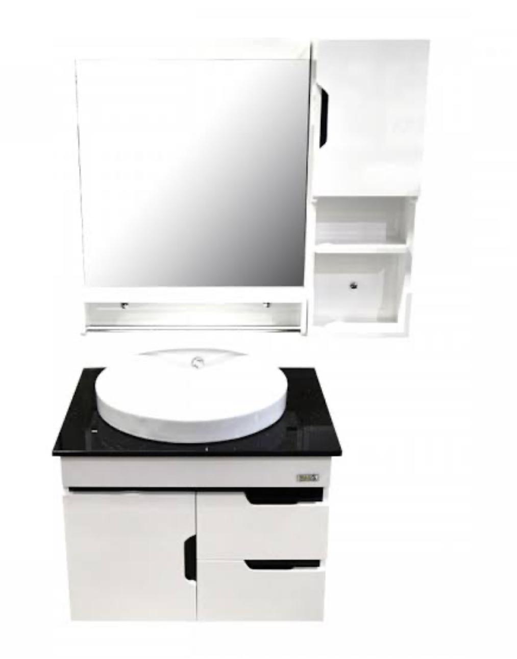 HAUS เคาน์เตอร์ PVC HP550 พร้อมชุดกระจก+ตู้ข้าง