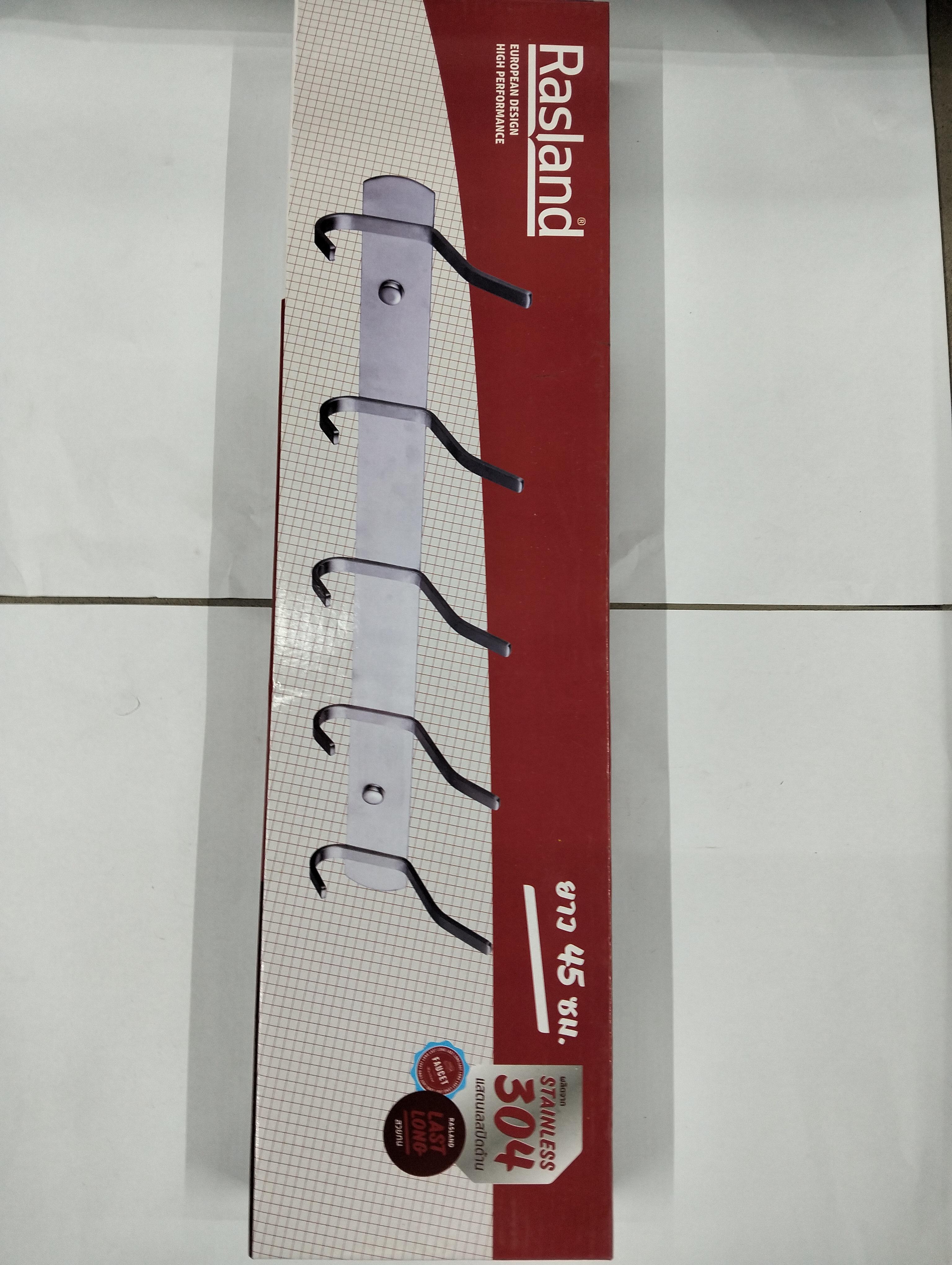 RASLAND ขอแขวนเสื้อ 5 หัว สแตนเลส 304 ด้าน RA HOOK-LL-55