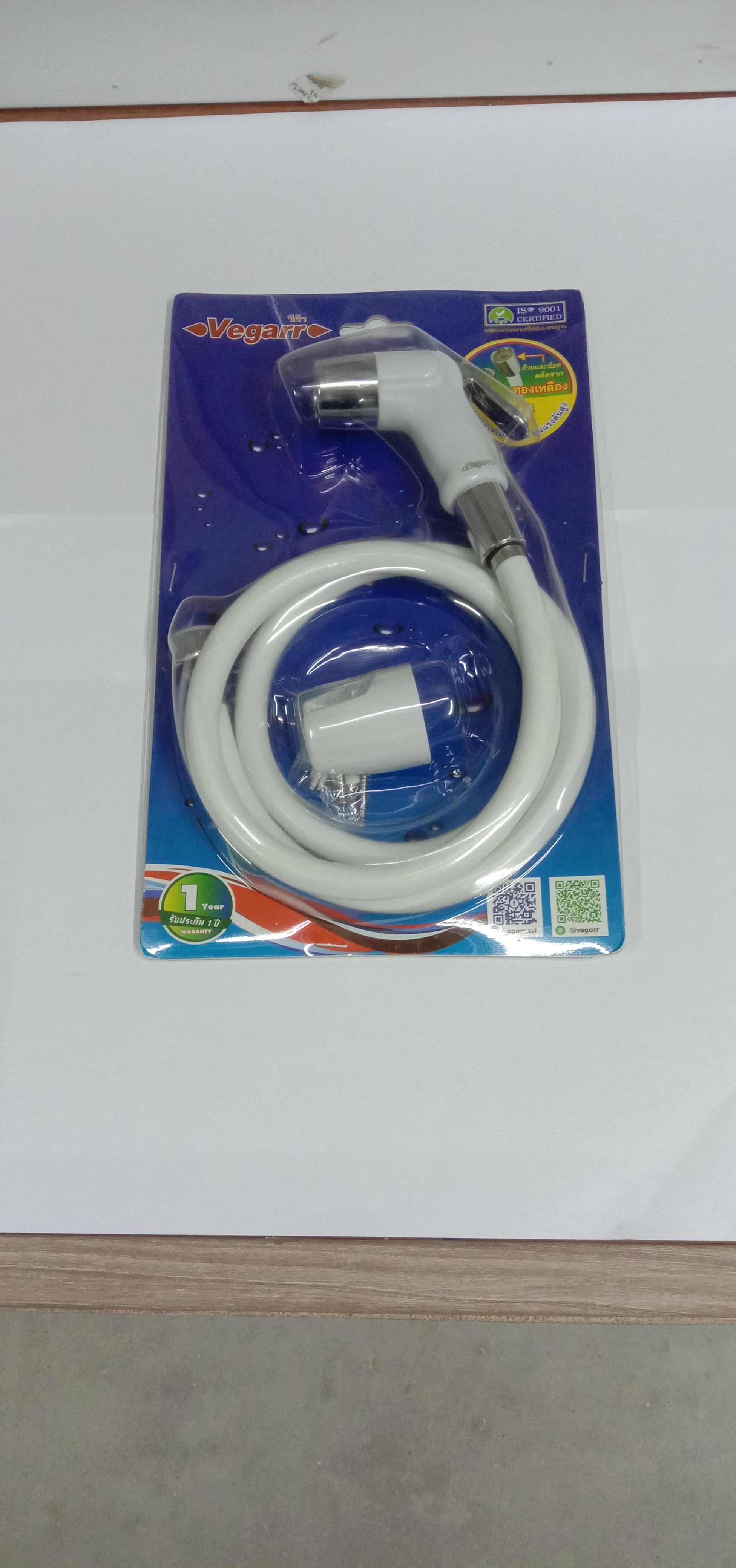 VEGARR สายฉีดชำระ สีขาว ปลายสาย ทล. 2 ด้าน VK878 W VEGARR สายฉีดชำระ สีขาว ปลายสาย ทล. 2 ด้าน VK878 W - ดำรงค์โฮมพลัส