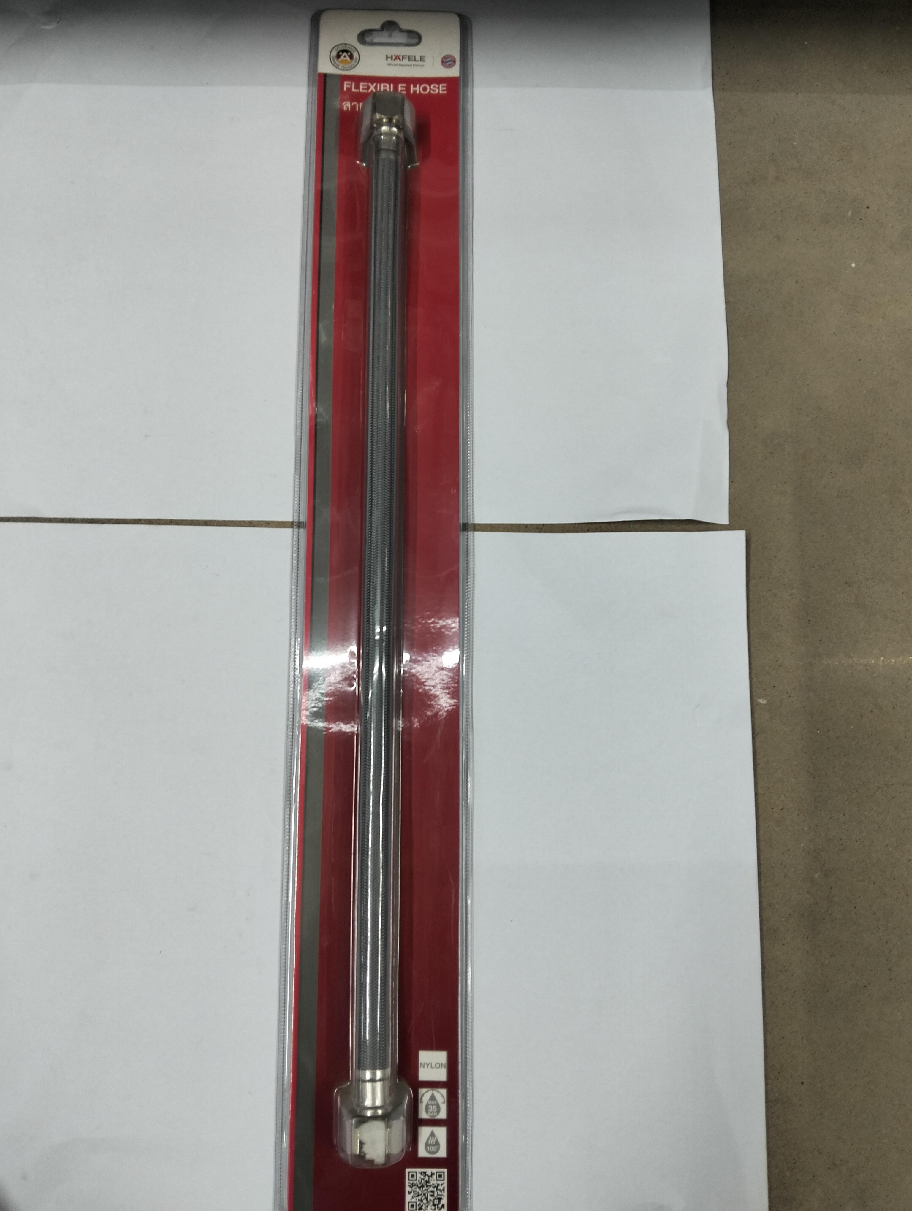 HAFELE สายน้ำดี 1/2X1/2X18นิ้ว NYLONHOSE BRASS 485.60.974 HAFELE สายน้ำดี 1/2X1/2X18นิ้ว NYLONHOSE BRASS 485.60.974 - ดำรงค์โฮมพลัส