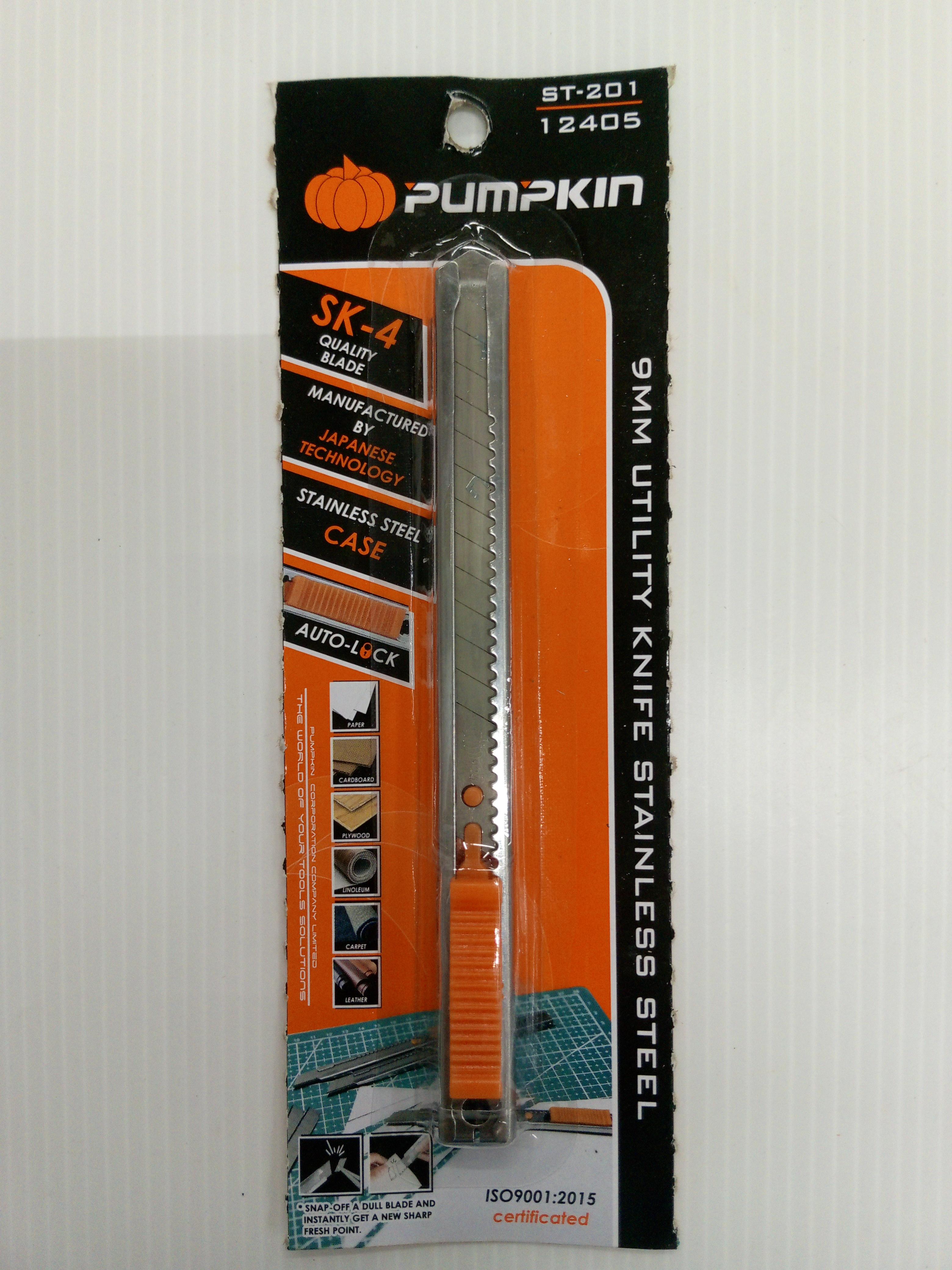 มีดคัตเตอร์สแตนเลสเล็ก ใบมีดฟักทอง ST201 PUMPKIN มีดคัตเตอร์สแตนเลสเล็ก ใบมีดฟักทอง ST201 PUMPKIN - ดำรงค์โฮมพลัส