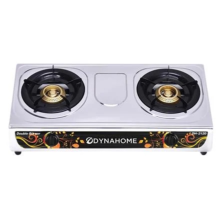 Dyna Home เตาแก๊สสแตนเลสตั้งโต๊ะ 2หัว เหล็กหล่อ 90 mm. DH-2120