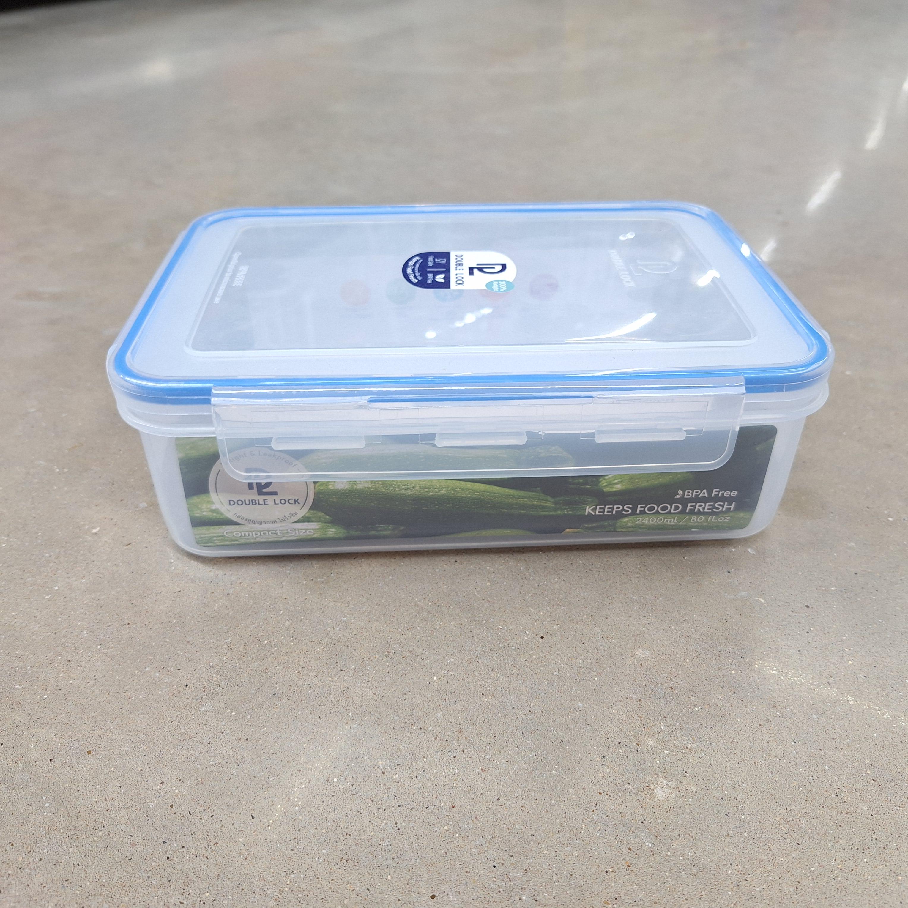 DL กล่องอาหารทรงสี่เหลี่ยมผืนผ้า 2400 ml. No.9215 ยางน้ำเงิน แบรนด์ JCJ - ตกแต่ง ราคา 99 บาท