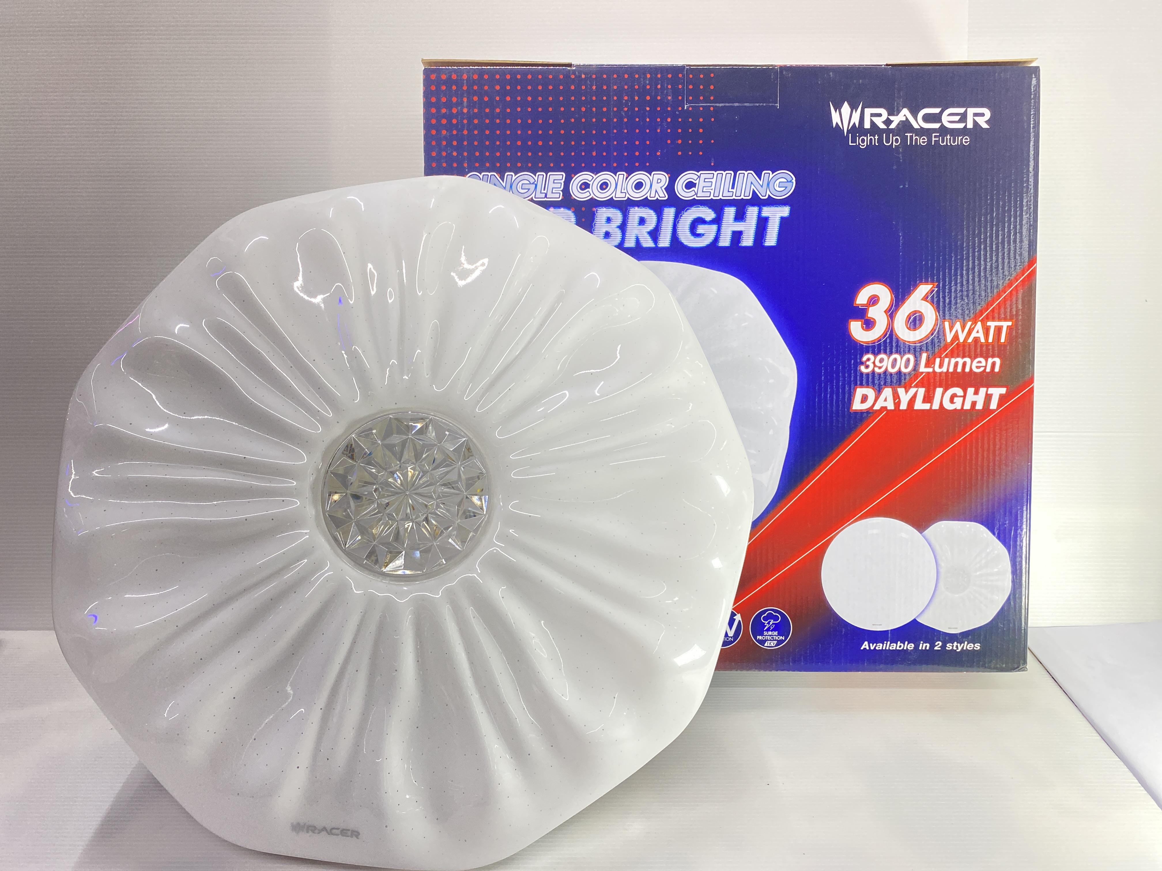 RACER โคมไฟติดเพดาน LED 6500K PB03 ป๊อปไบรท์ แสงขาว 36 W (5/ลัง) RACER โคมไฟติดเพดาน LED 6500K PB03 ป๊อปไบรท์ แสงขาว 36 W (5/ลัง) - ดำรงค์โฮมพลัส
