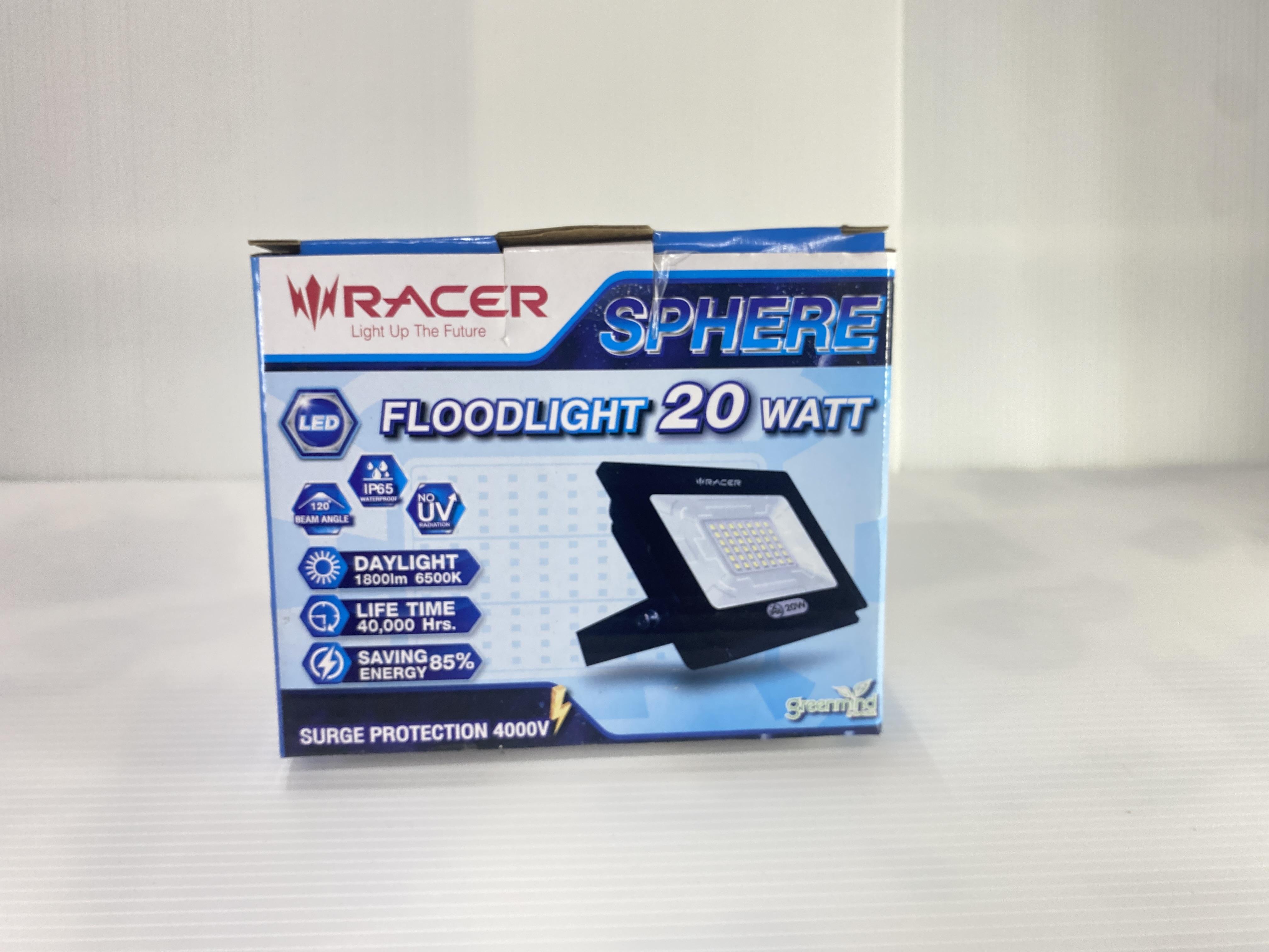 ** RACER โคมไฟสาดแสง LED สเฟียร์ 20 W IP65 แสงขาว (10/ลัง) ** RACER โคมไฟสาดแสง LED สเฟียร์ 20 W IP65 แสงขาว (10/ลัง) - ดำรงค์โฮมพลัส