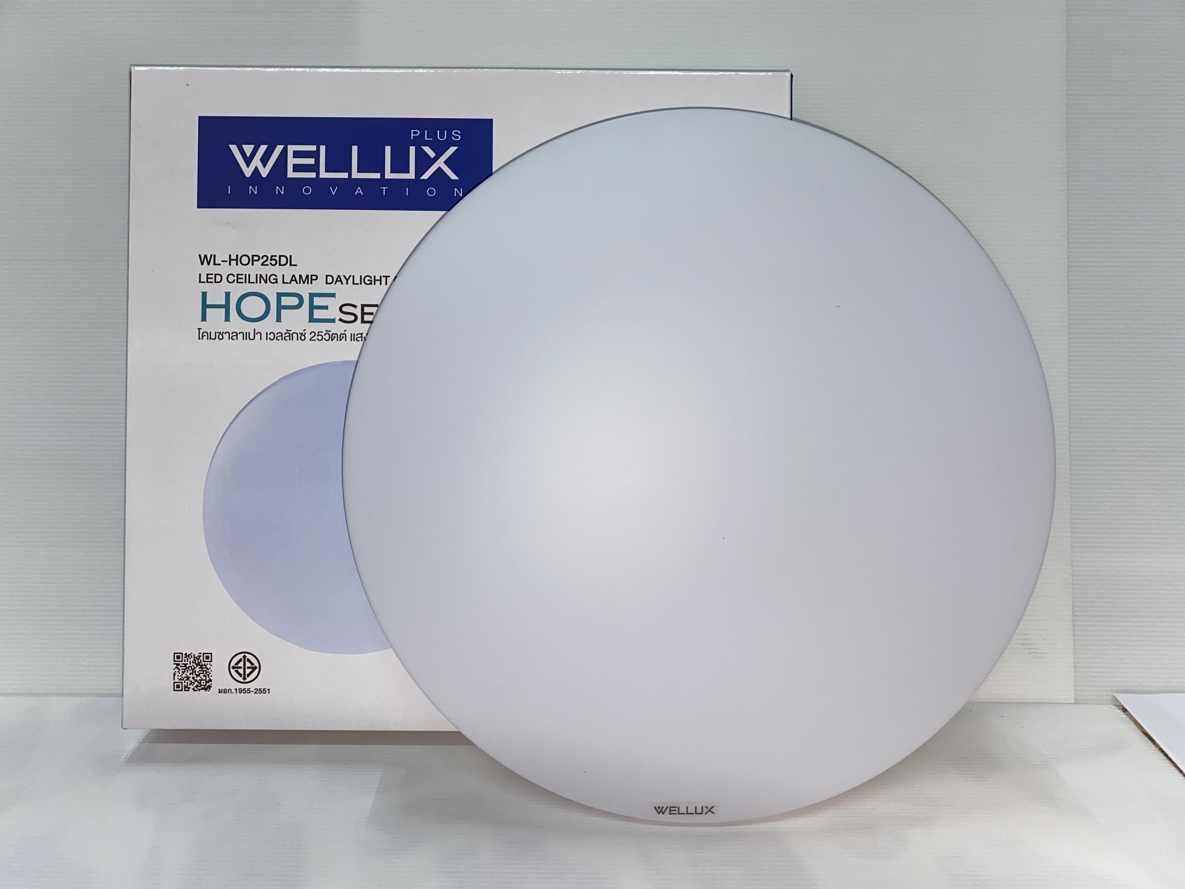 WELLUX โคมซาลาเปา HOP 25วัตต์ ลายเรียบ แสงขาว WELLUX โคมซาลาเปา HOP 25วัตต์ ลายเรียบ แสงขาว - ดำรงค์โฮมพลัส