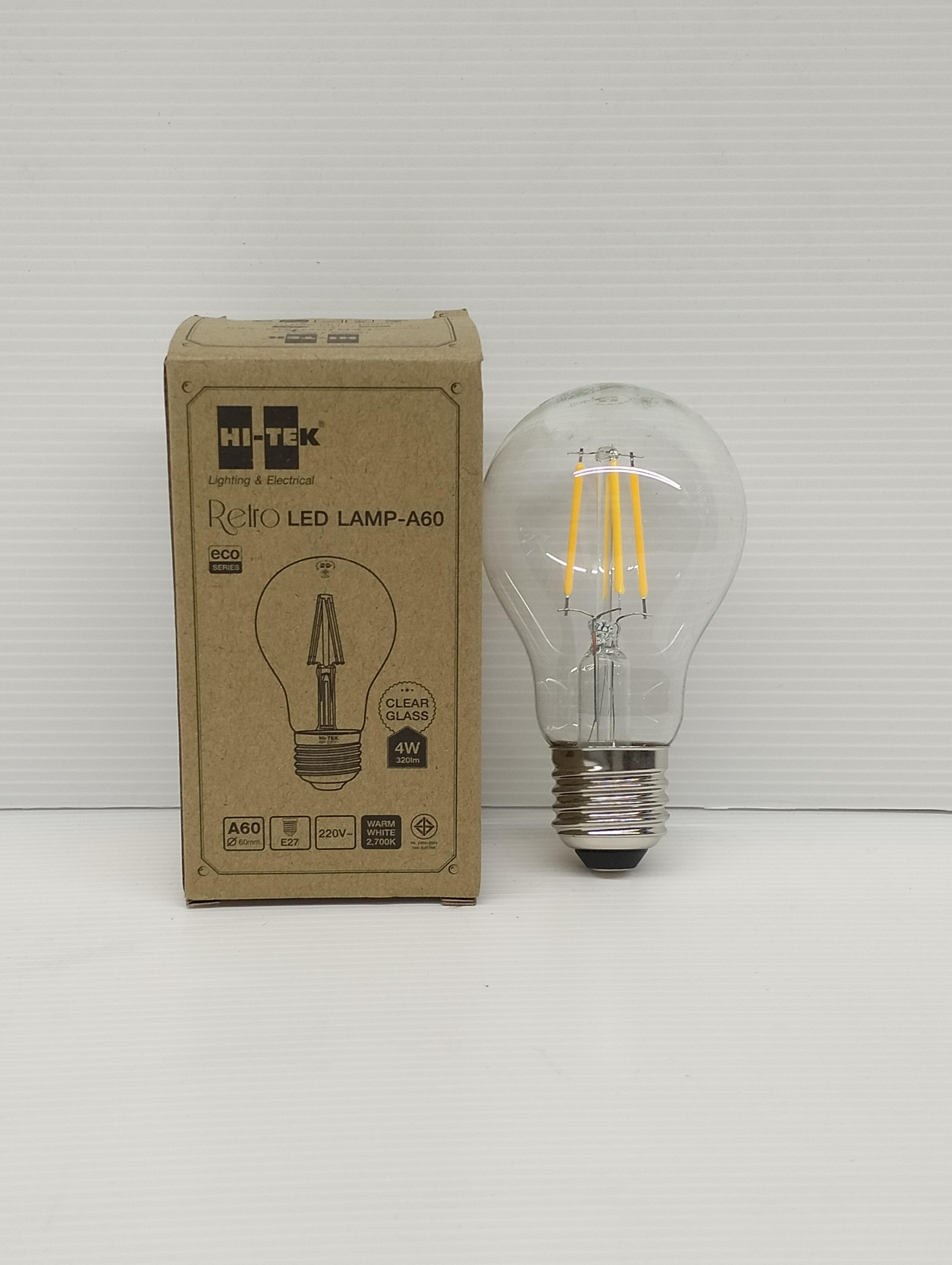 HI-TEK หลอด LED เรทโทร อีโค่ A60 E27 กระจกทอง 4W HI-TEK หลอด LED เรทโทร อีโค่ A60 E27 กระจกทอง 4W - ดำรงค์โฮมพลัส