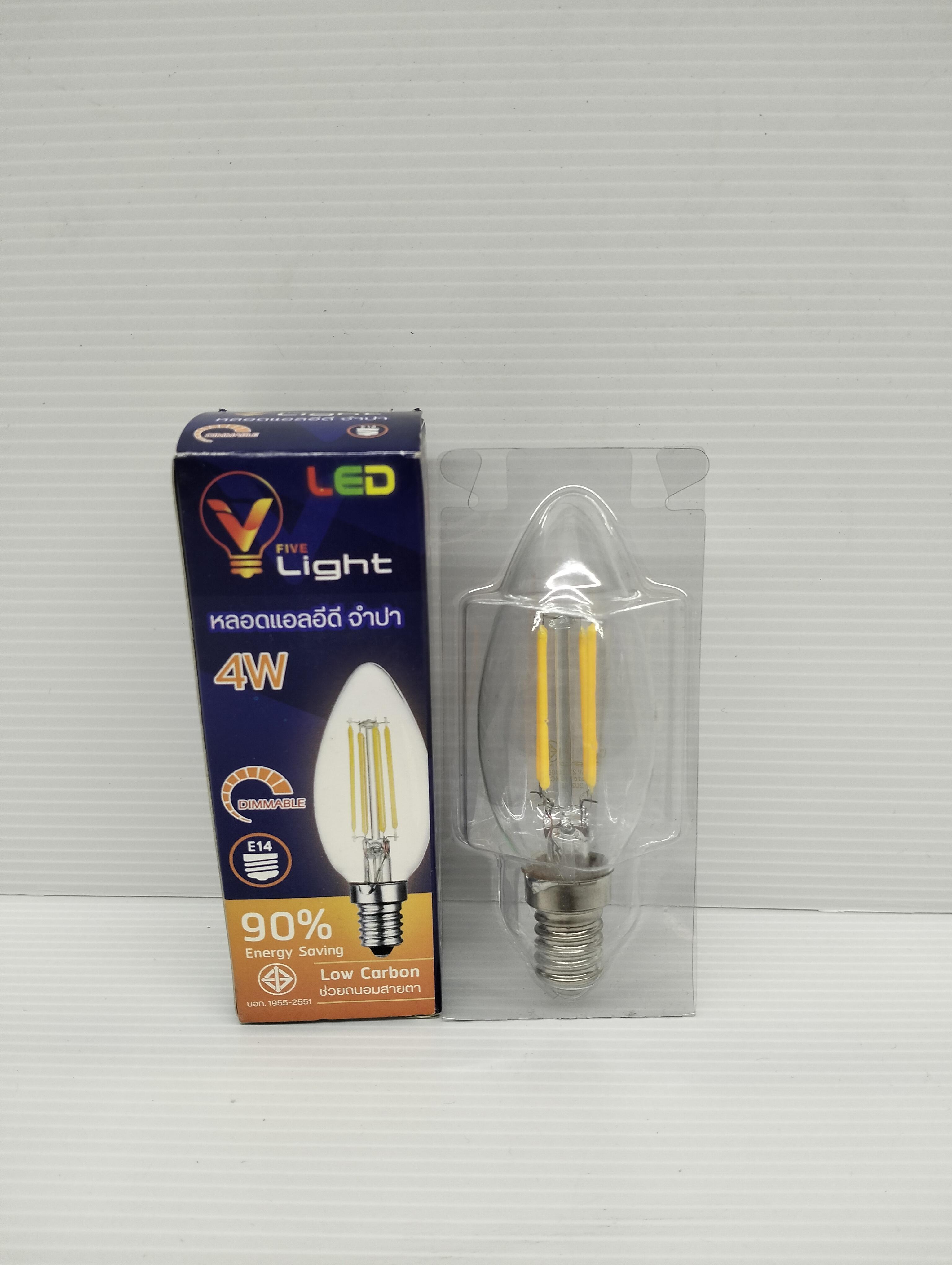 VLIGHT หลอด LED จำปา หรี่ได้ DIM 4W VLIGHT หลอด LED จำปา หรี่ได้ DIM 4W - ดำรงค์โฮมพลัส