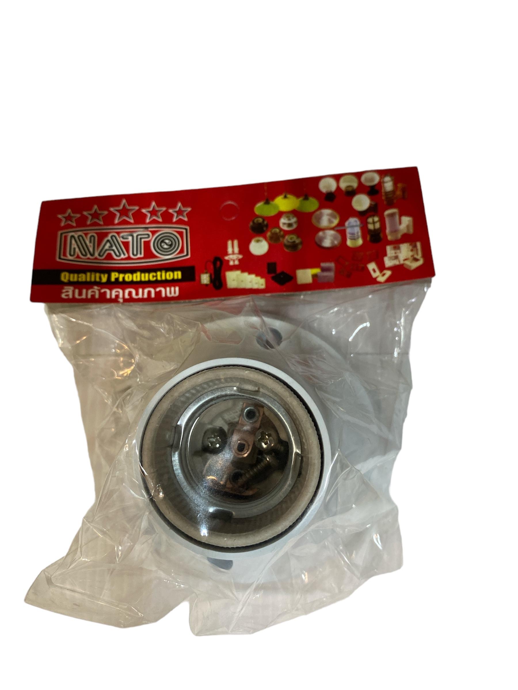 ขั้วไฟเพดานกลาง E27 NT-KF21WH สีขาว