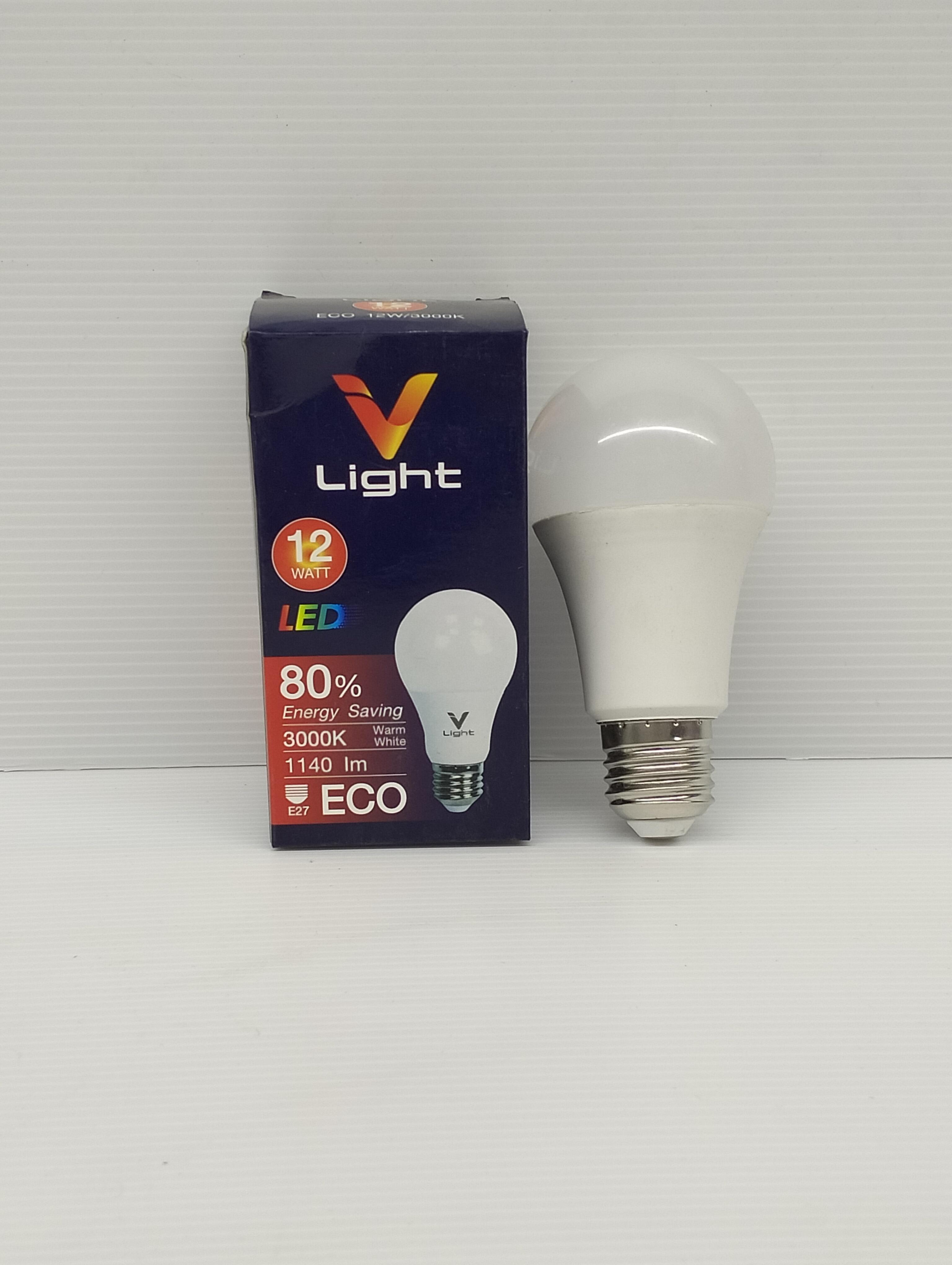 VLIGHT หลอด LED BULB วอร์มไวท์ 12W VLIGHT หลอด LED BULB วอร์มไวท์ 12W - ดำรงค์โฮมพลัส