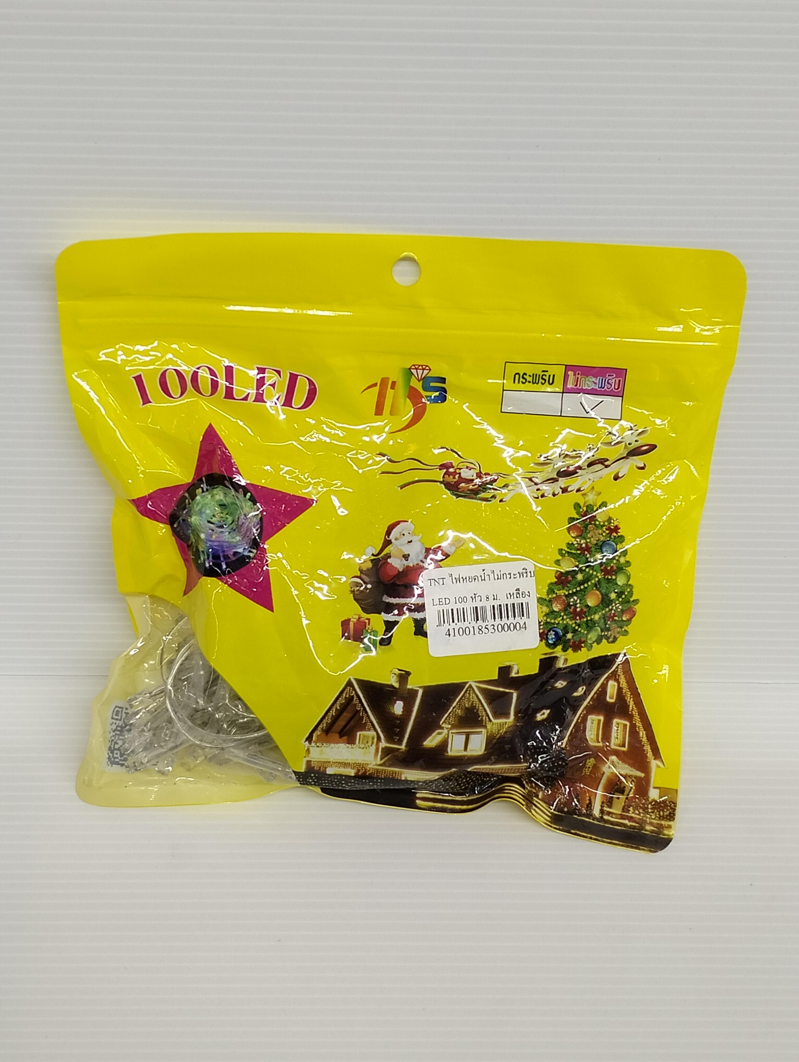 TNT ไฟหยดน้ำไม่กระพริบ LED 100 หัว 8 ม. เหลือง