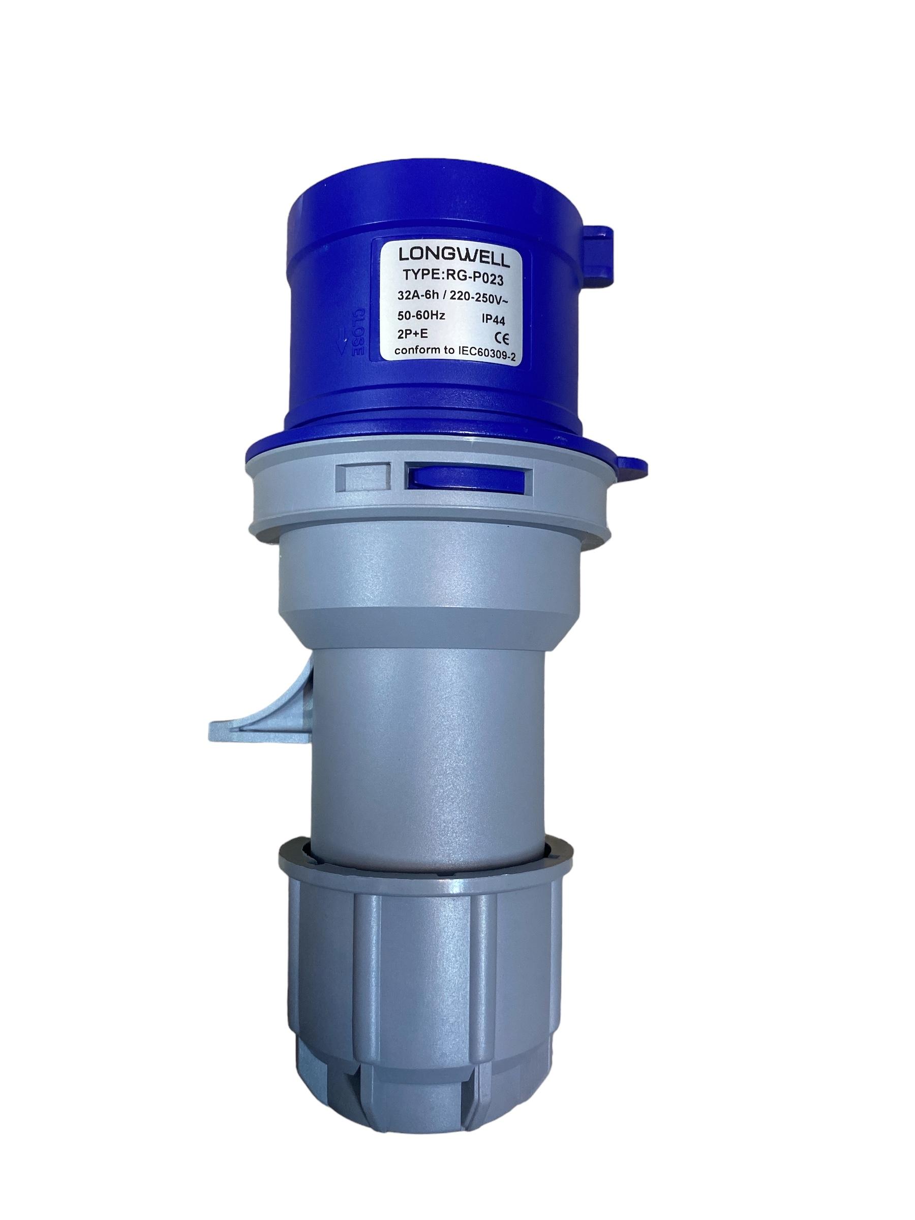 LONGWELL พาวเวอร์ปลั๊ก ตัวผู้ 2P+E 32A IP44 (N) (RG-P023)