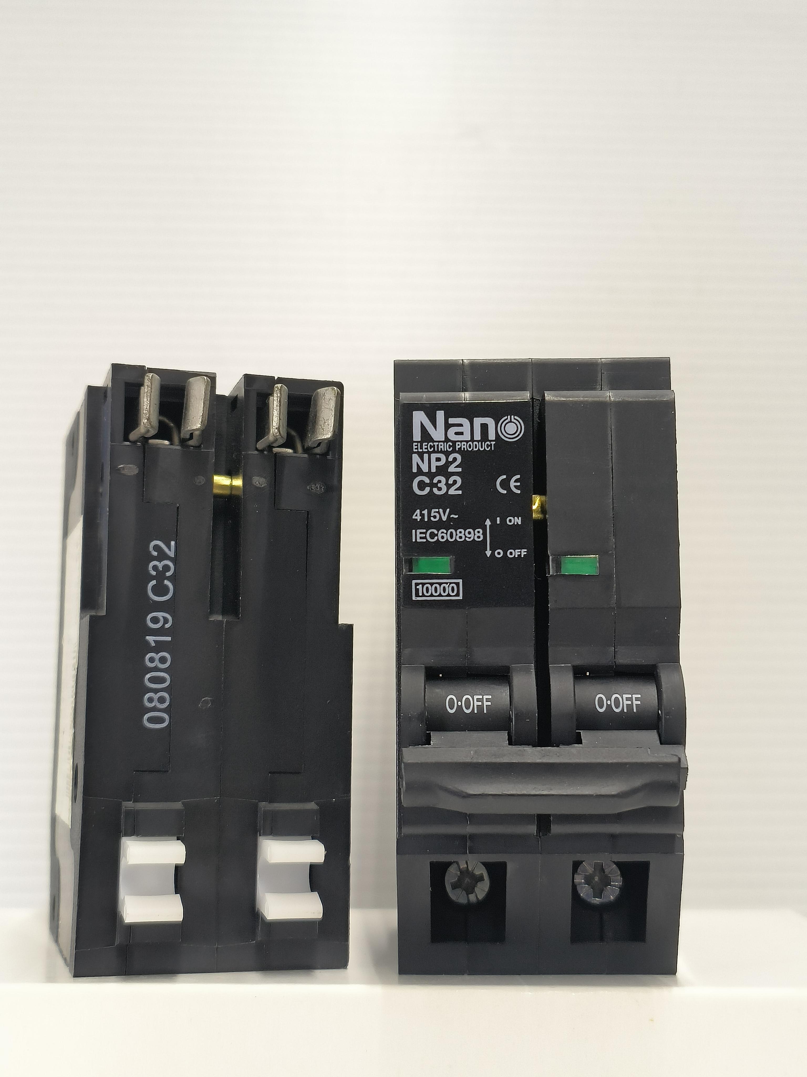 NANO เซอร์กิตเบรกเกอร์ NP2C32 ปลั๊กออน 2Pole 32A 10kA(6/ลัง)